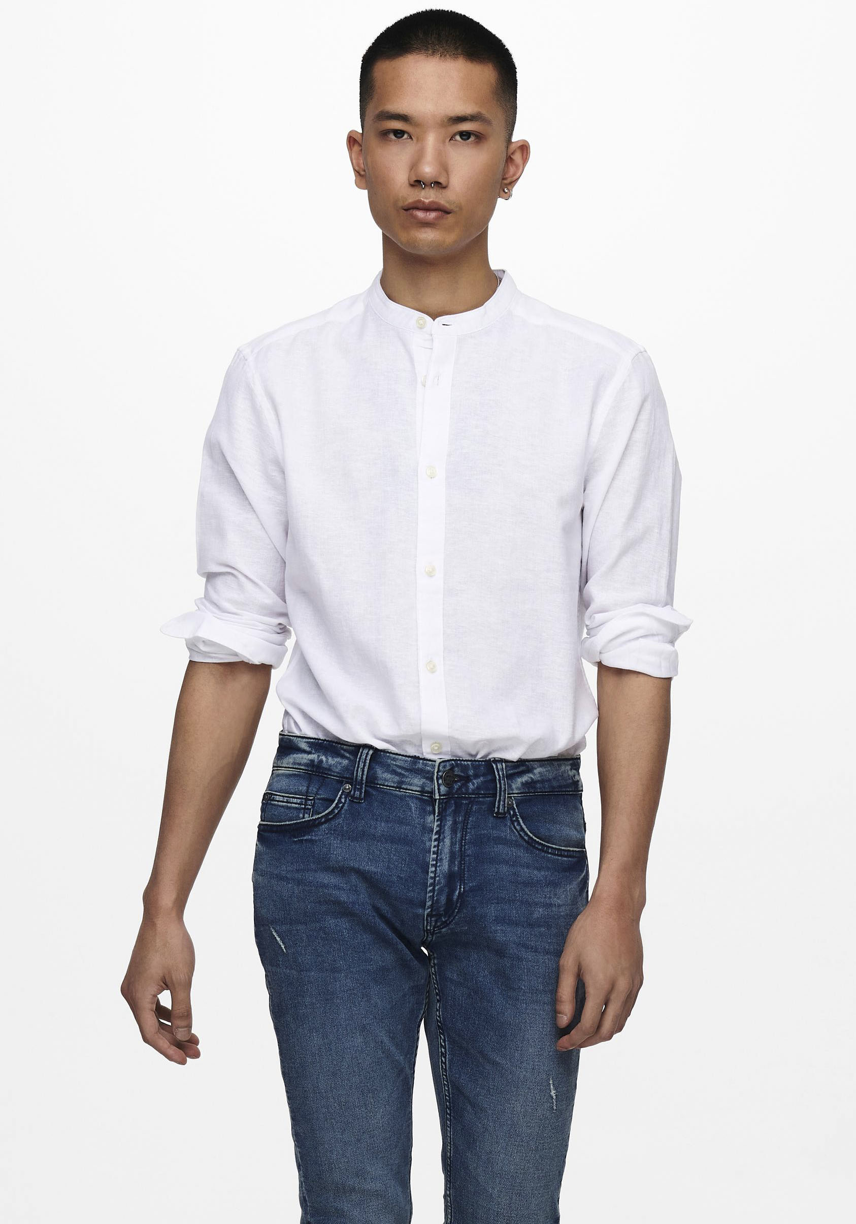 ONLY & SONS Langarmhemd »ONSCAIDEN LS SOLID LINEN MAO SHIRT NOOS« ONLY & SONS Langarmhemd »ONSCAIDEN LS SOLID LINEN MAO SHIRT NOOS« von ONLY & SONS