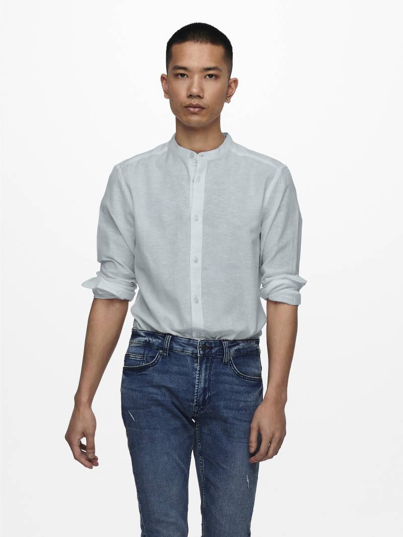 ONLY & SONS Langarmhemd »ONSCAIDEN LS SOLID LINEN MAO SHIRT NOOS« von ONLY & SONS