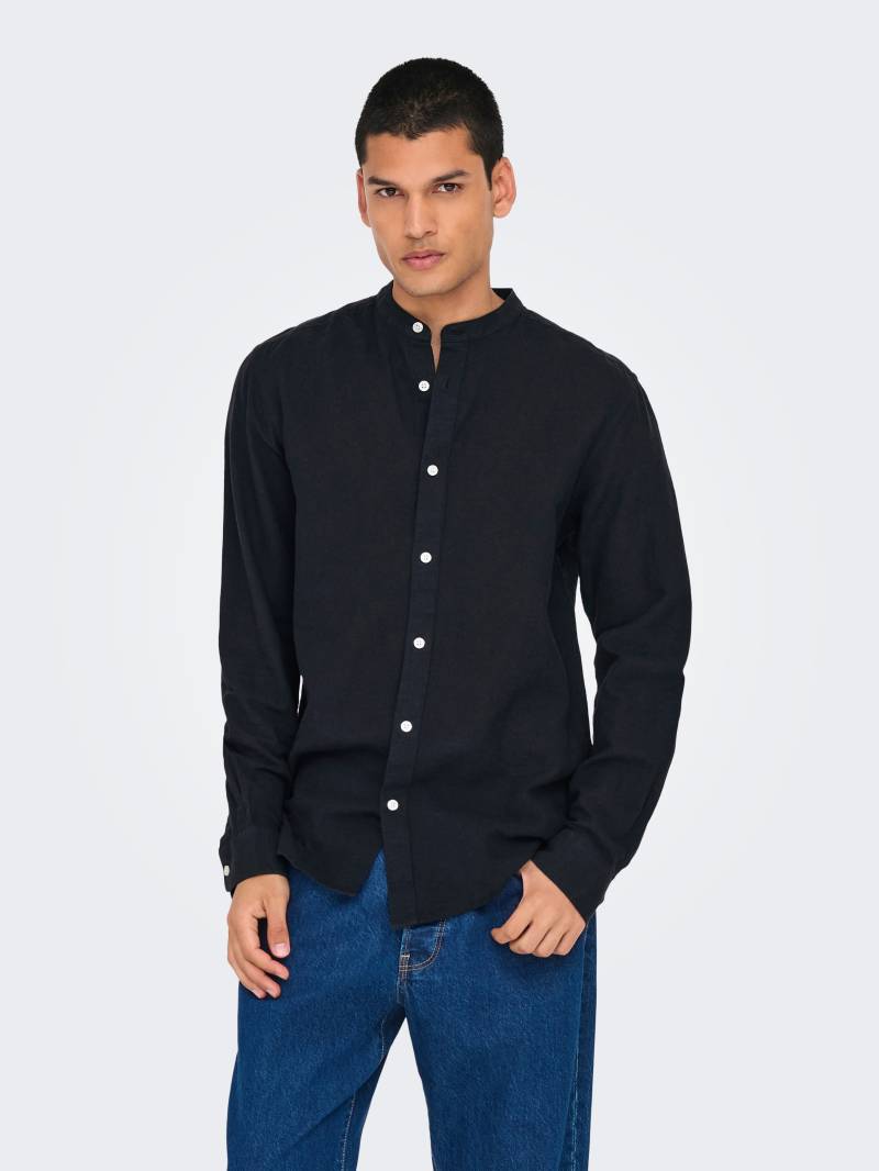 ONLY & SONS Langarmhemd »ONSCAIDEN LS SOLID LINEN MAO SHIRT NOOS« von ONLY & SONS