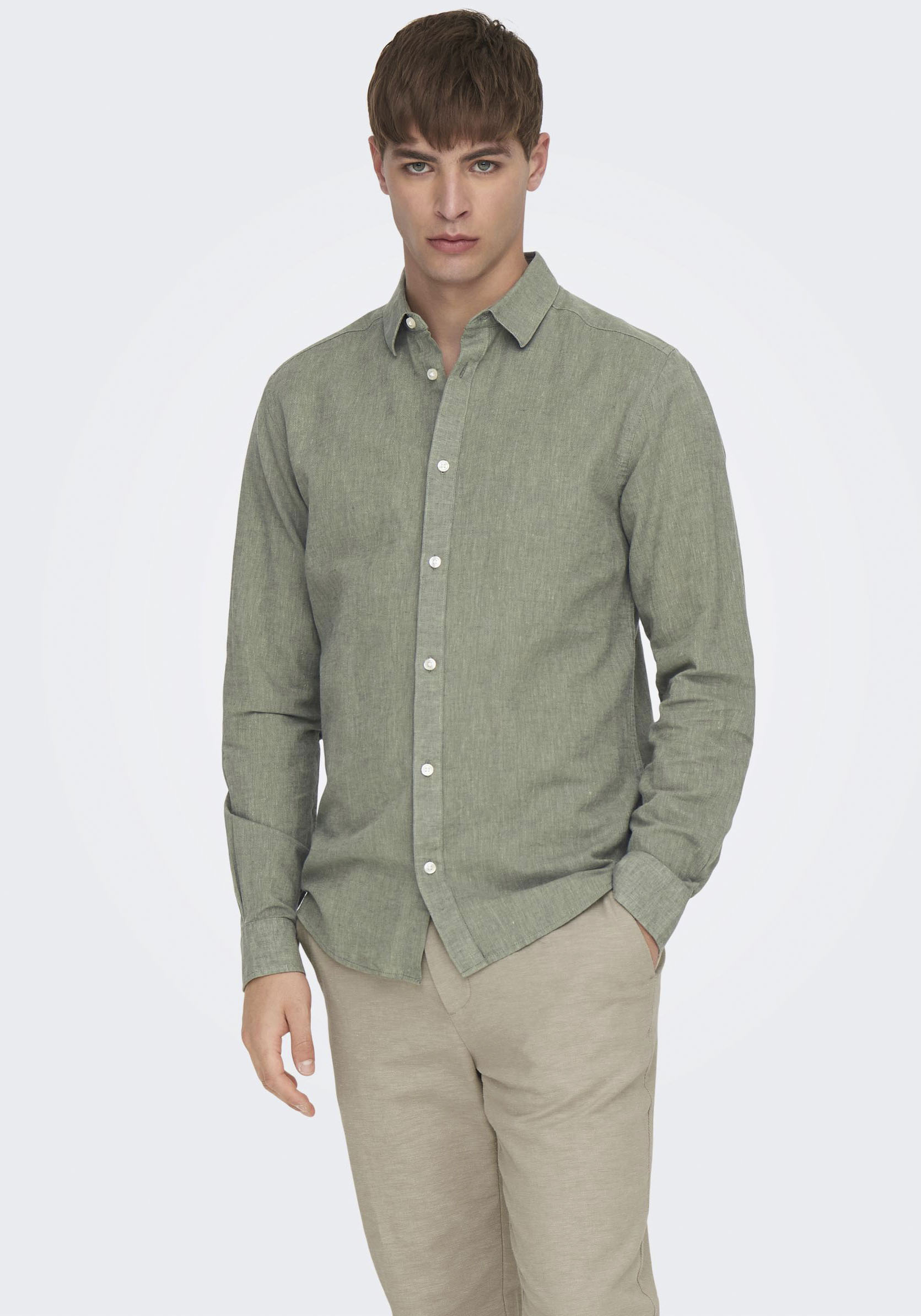 ONLY & SONS Langarmhemd »ONSCAIDEN LS SOLID LINEN SHIRT NOOS« ONLY & SONS Langarmhemd »ONSCAIDEN LS SOLID LINEN SHIRT NOOS« von ONLY & SONS