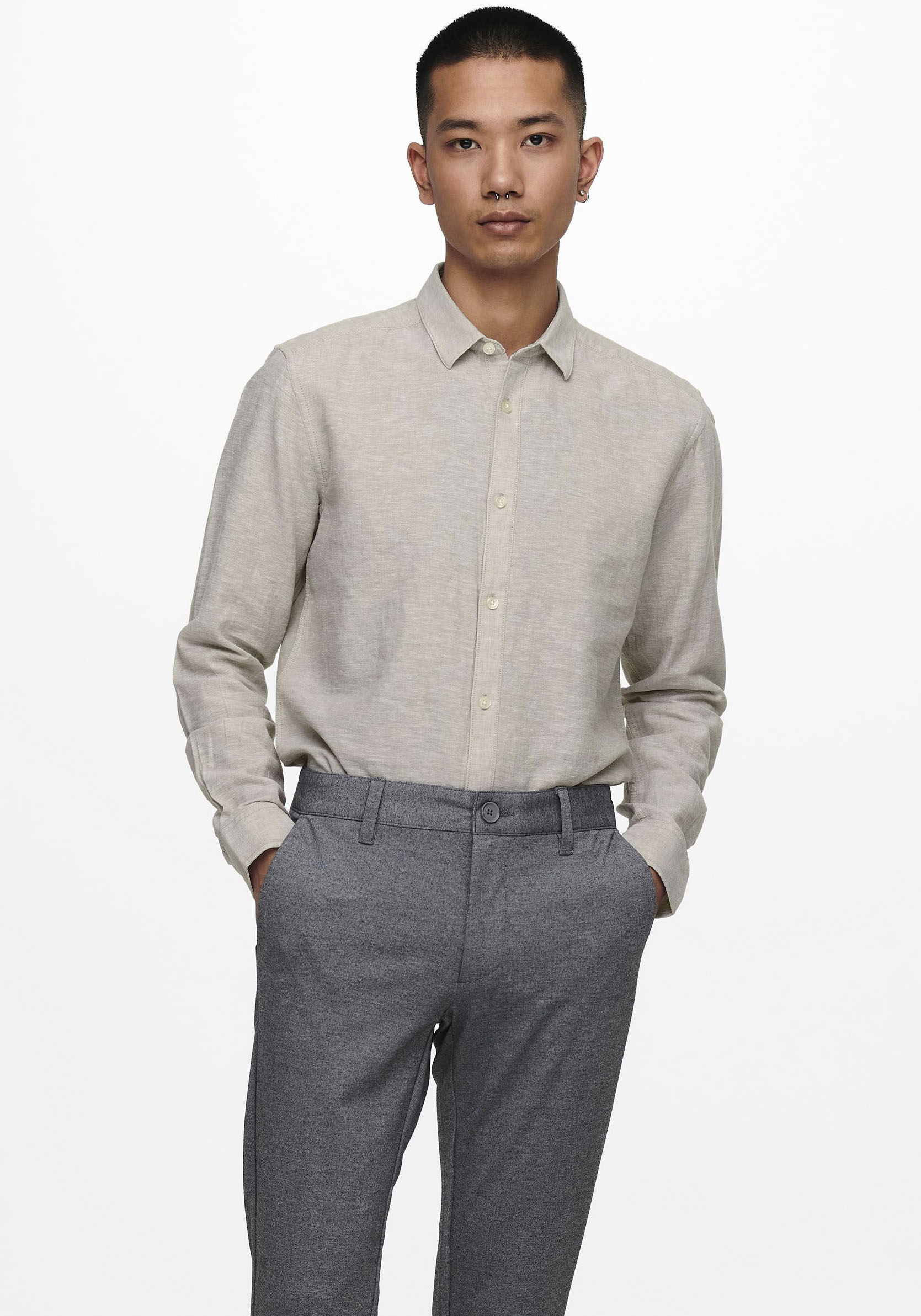 ONLY & SONS Langarmhemd »ONSCAIDEN LS SOLID LINEN SHIRT NOOS« ONLY & SONS Langarmhemd »ONSCAIDEN LS SOLID LINEN SHIRT NOOS« von ONLY & SONS