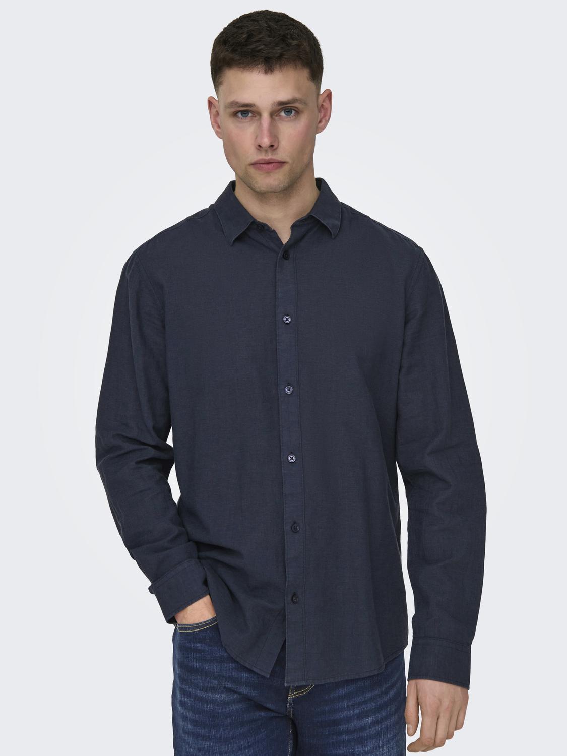 ONLY & SONS Langarmhemd »ONSCAIDEN LS SOLID LINEN SHIRT NOOS« von ONLY & SONS