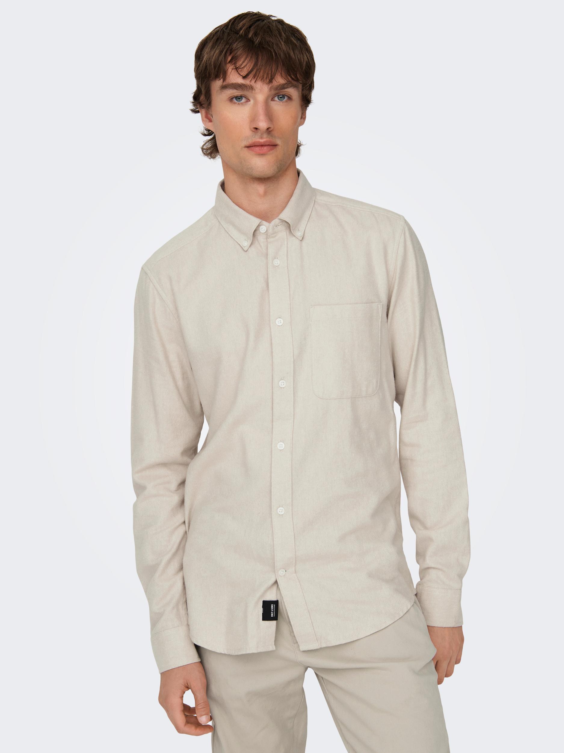 ONLY & SONS Langarmhemd »ONSGUDMUND SLIM 1-PKT SOLID SHIRT NOOS« von ONLY & SONS