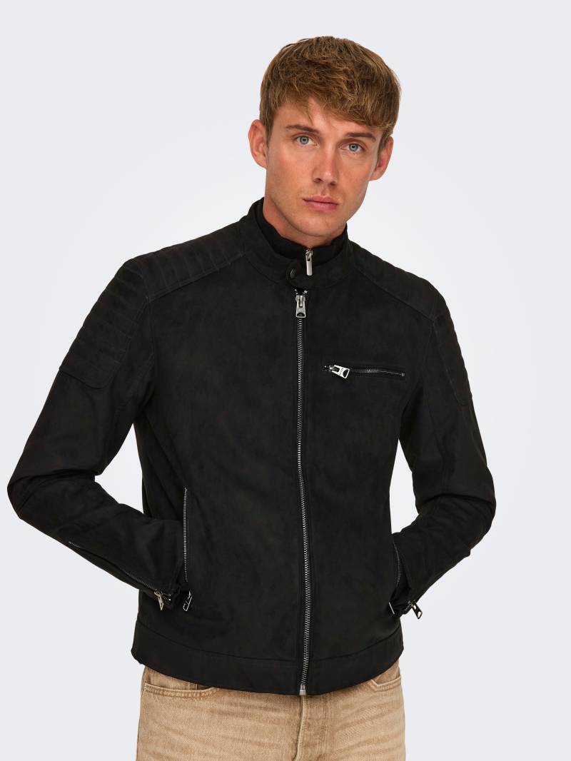 ONLY & SONS Lederimitatjacke »ONSGUS FAUX SUEDE RACER JACKET OTW NOOS«, ohne Kapuze von ONLY & SONS