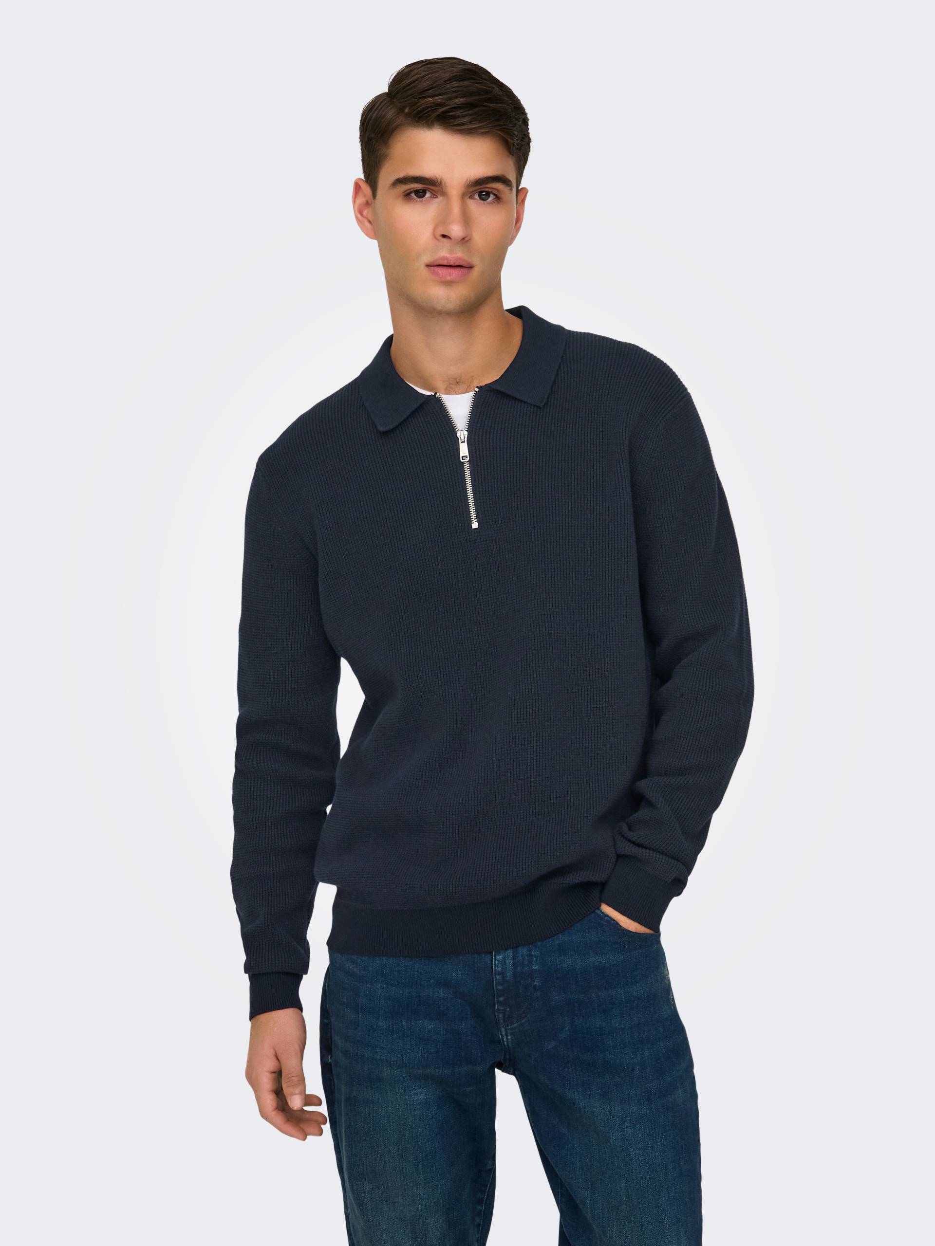 ONLY & SONS Polokragenpullover »ONSMATTEO LS ZIP POLO« von ONLY & SONS