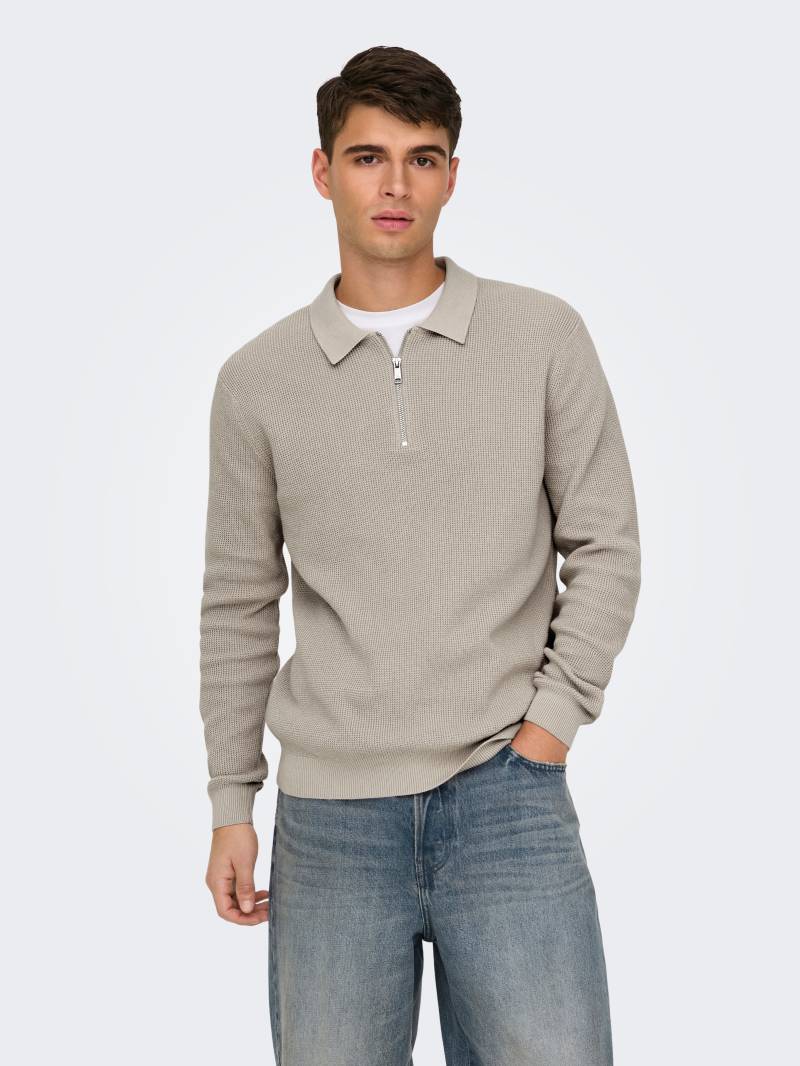 ONLY & SONS Polokragenpullover »ONSMATTEO LS ZIP POLO« von ONLY & SONS