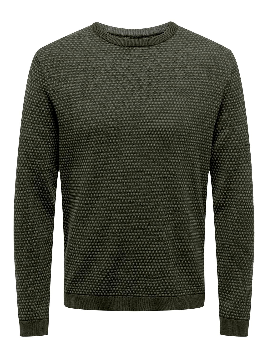 ONLY & SONS Rundhalspullover »ONSTAPA REG 12 STRUC LS CREW KNIT NOOS« von ONLY & SONS