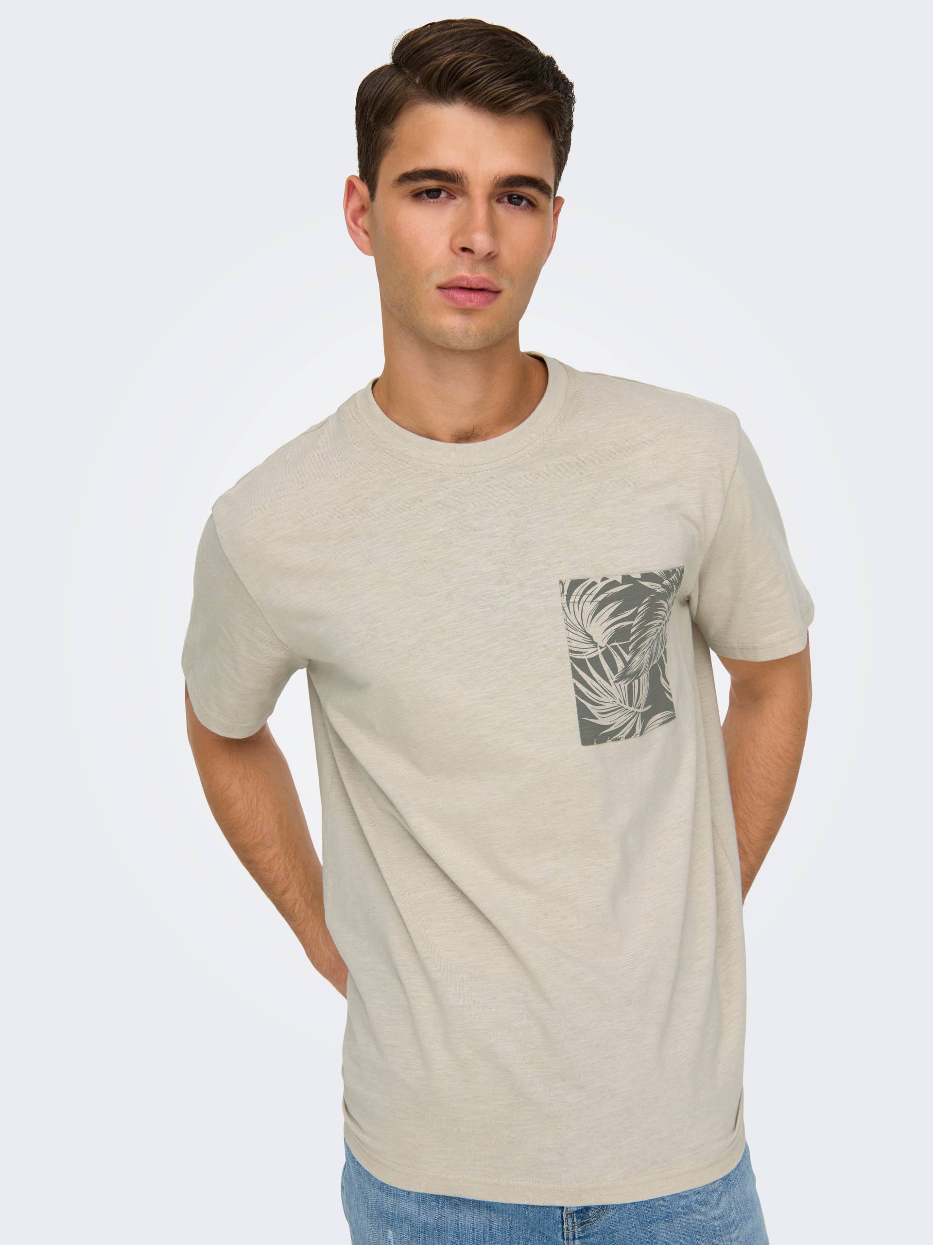 ONLY & SONS Rundhalsshirt »ONSPERRY LIFE REG LEAF POCKETTEE« von ONLY & SONS