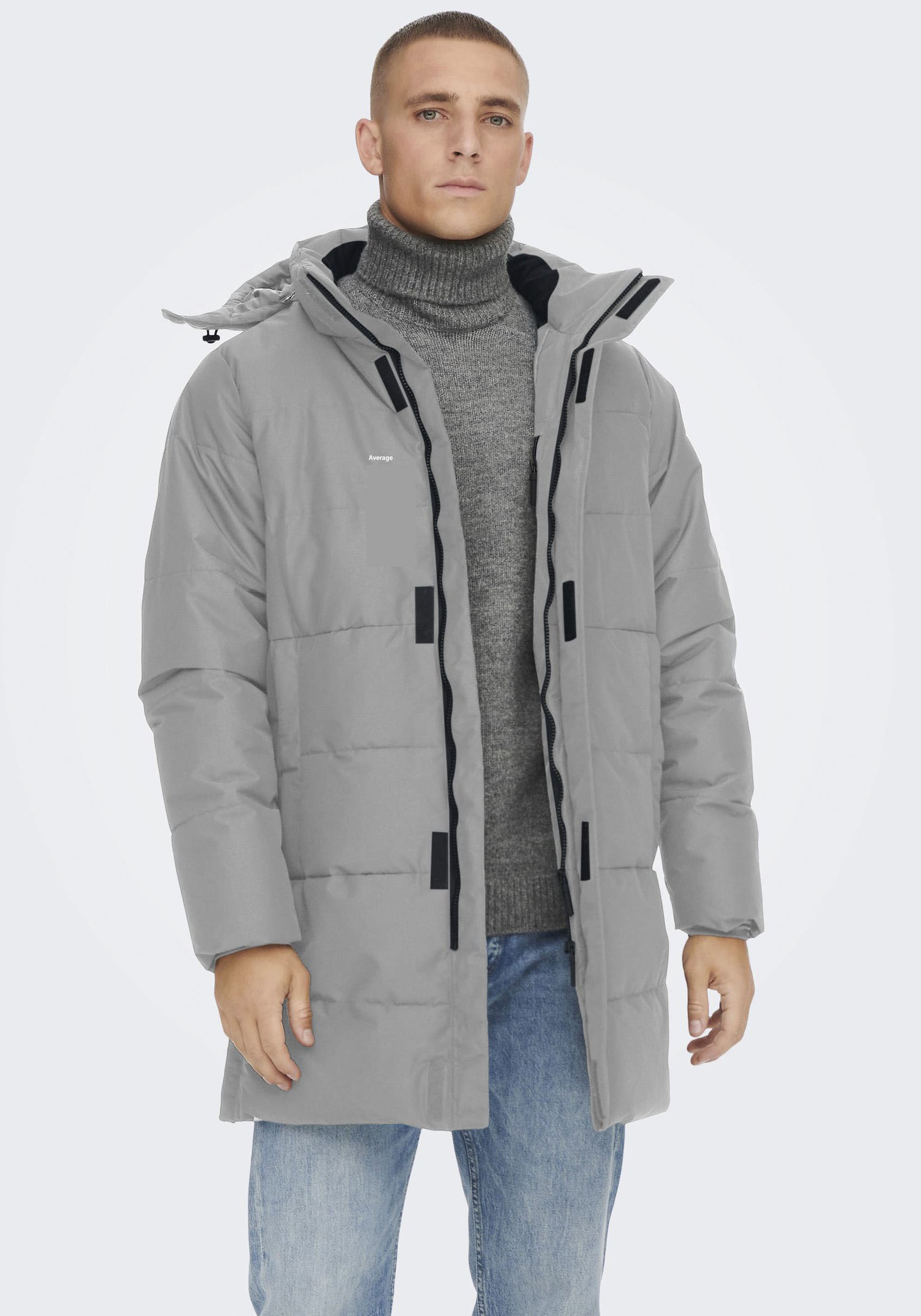 ONLY & SONS Steppjacke »ONSCARL LIFE LONG QUILTED COAT NOOS OTW«, mit Kapuze von ONLY & SONS