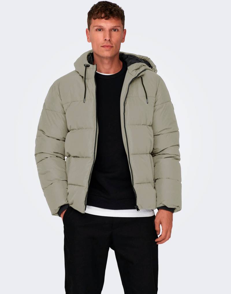 ONLY & SONS Steppjacke »ONSMARLON LIFE HOOD PUFFER JACKET OTW VD«, mit Kapuze von ONLY & SONS