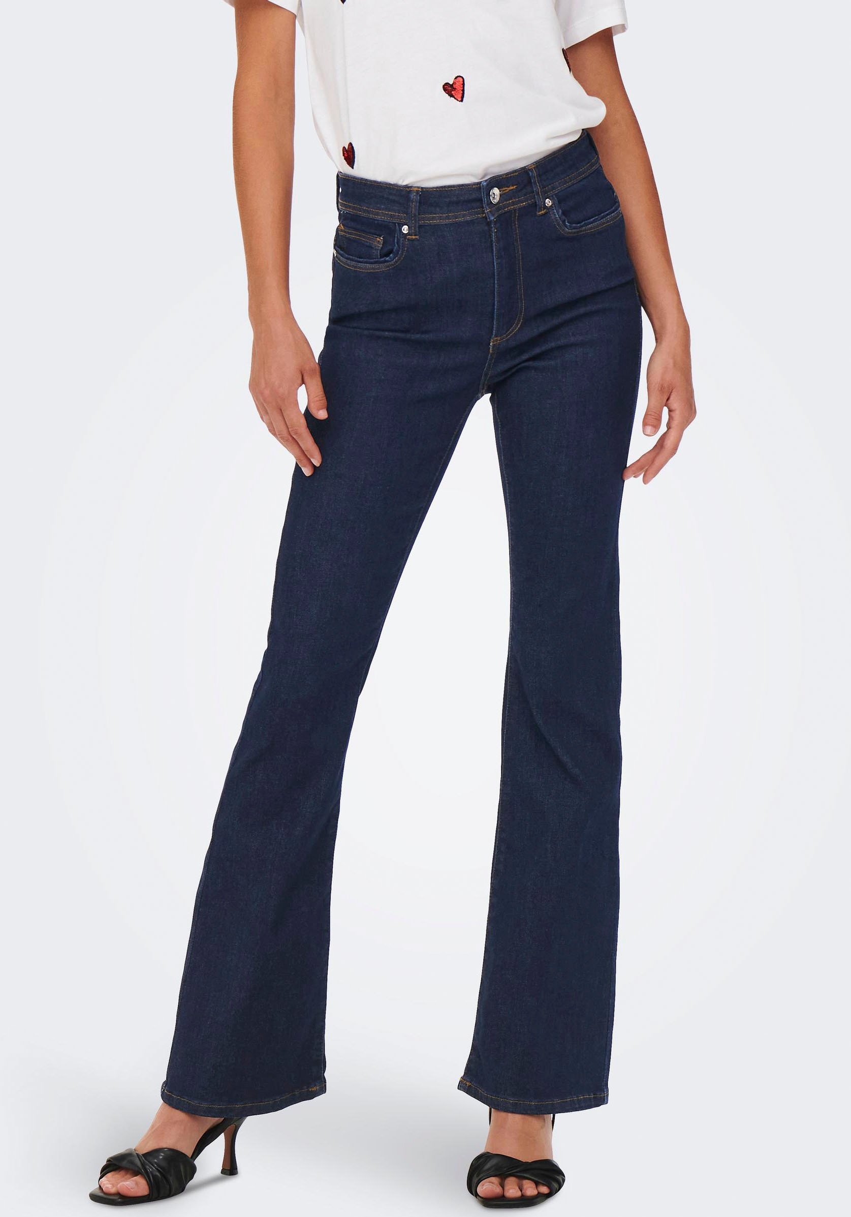 ONLY Bootcut-Jeans »ONLWAUW LIFE HW FLARED RINSE DNM« von ONLY