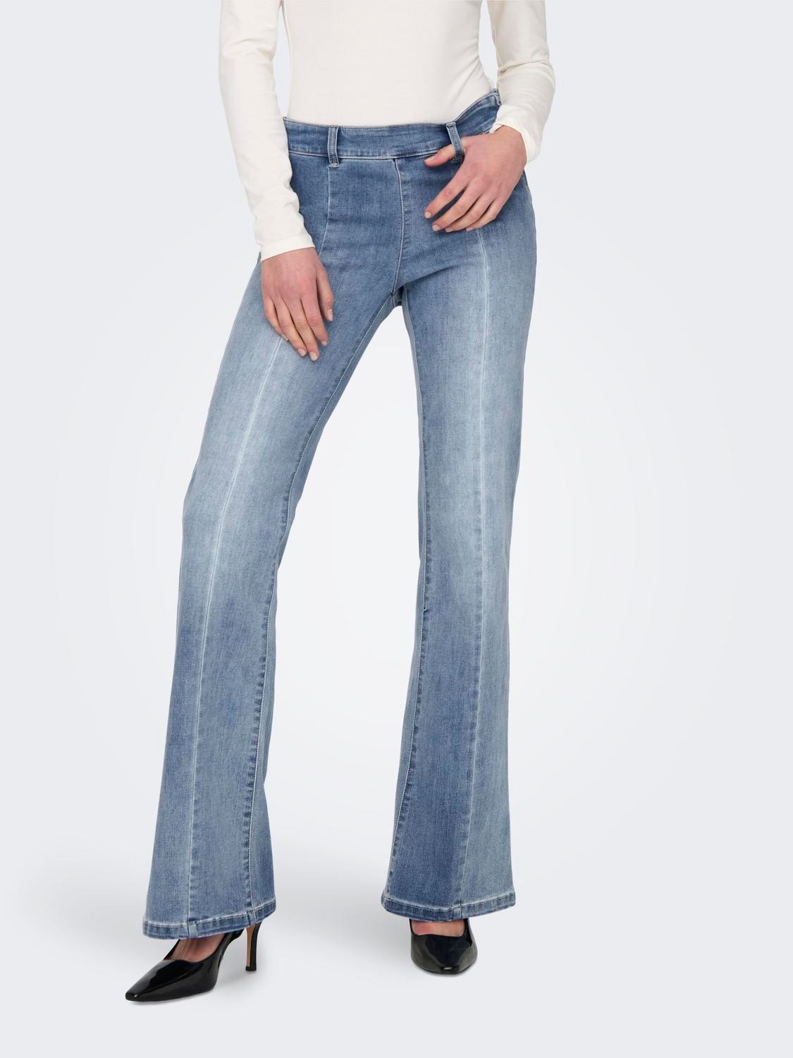 ONLY Bootcut-Jeans »ONLWAUW MID FLARED ZIP CUT DNM« von ONLY