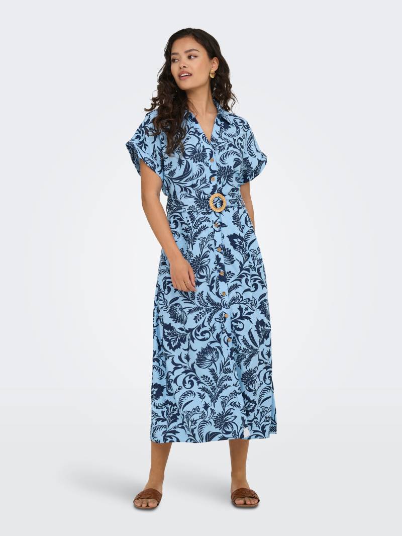 ONLY Hemdblusenkleid »ONLJAKIRI LINEN SS MIDI SHIRT DRESS WVN«, mit Leinen von ONLY