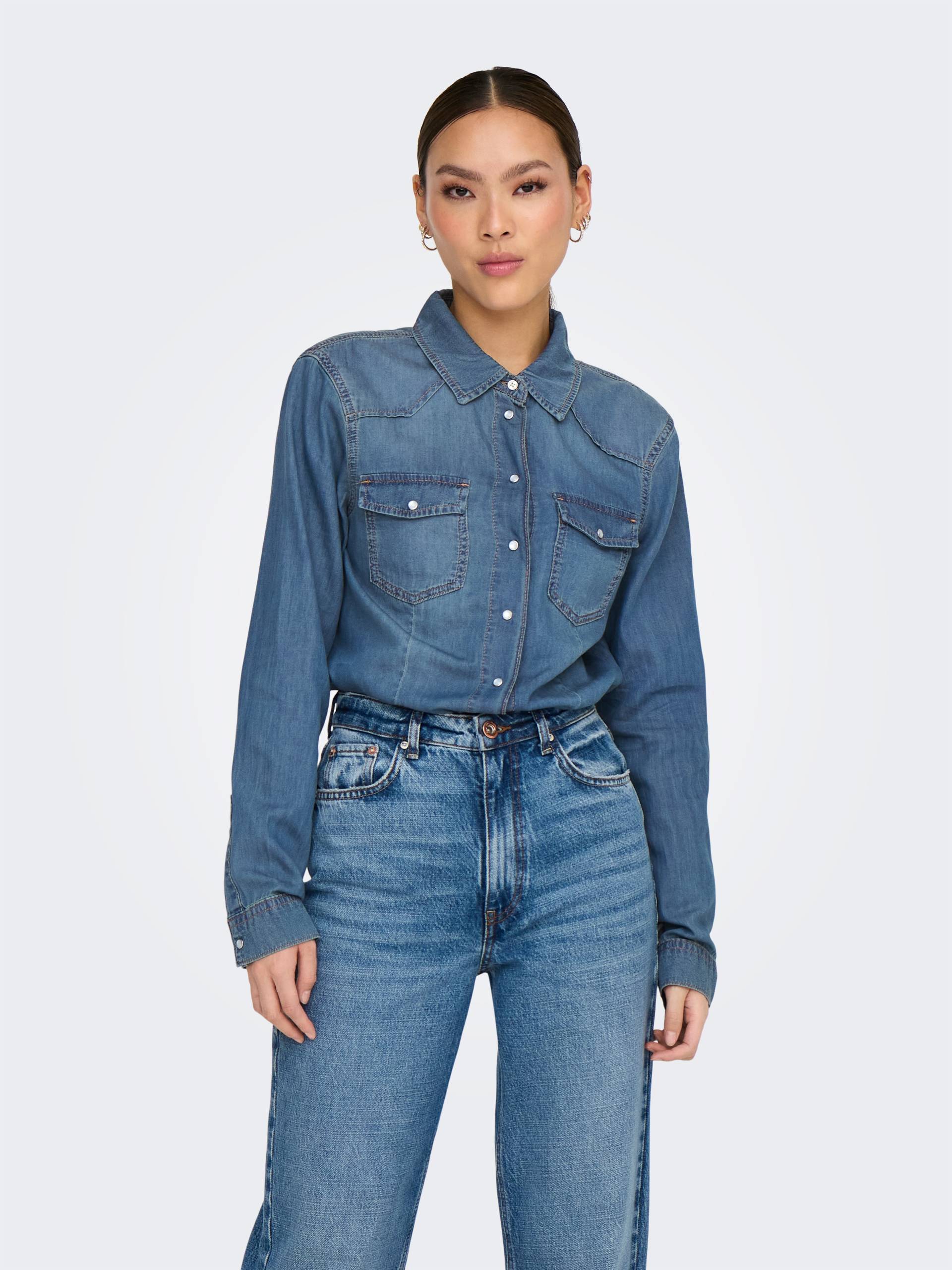 ONLY Jeansbluse »ONLALICE REG SHIRT DNM BOX AKM« ONLY Jeansbluse »ONLALICE REG SHIRT DNM BOX AKM« von ONLY