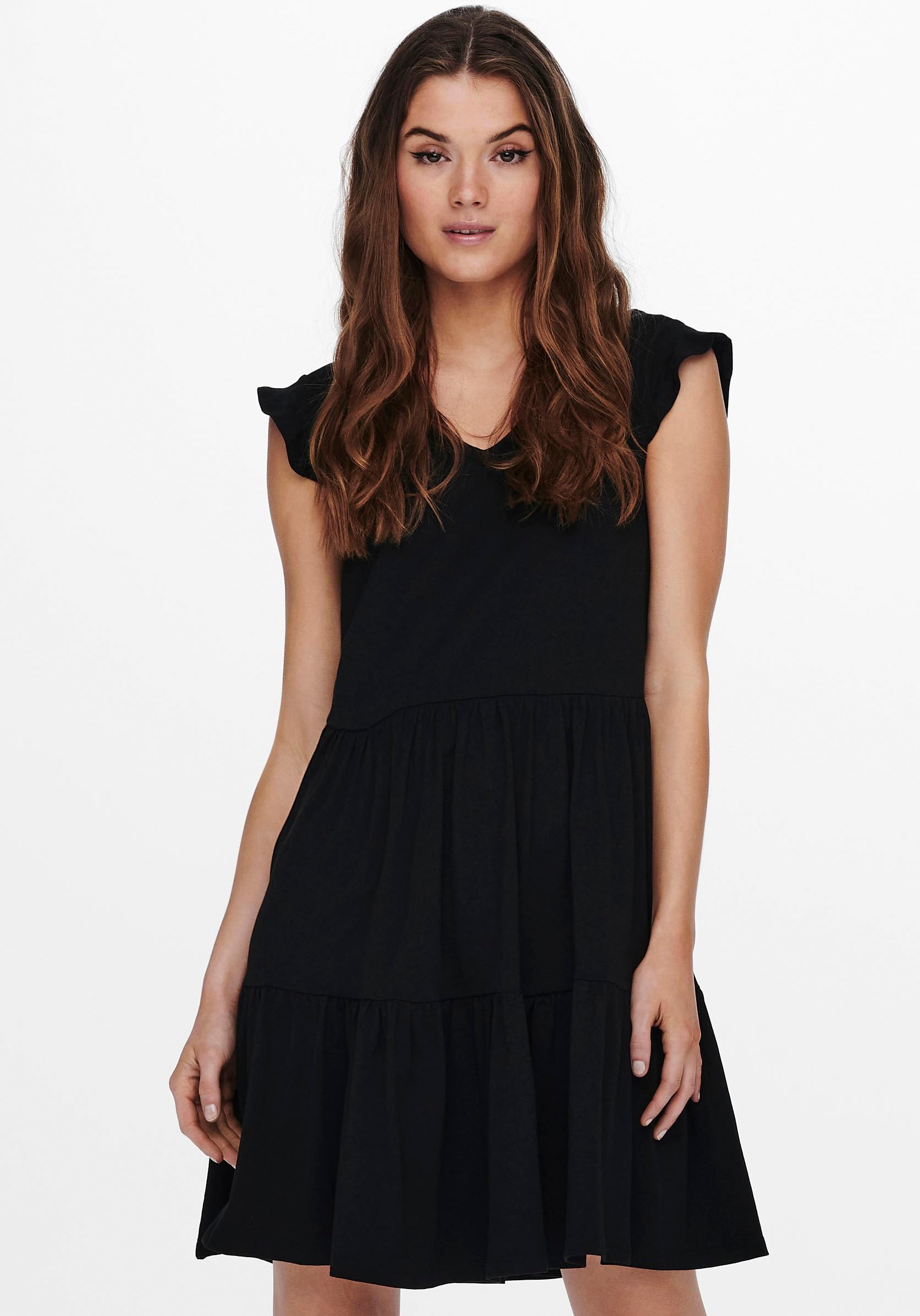 ONLY Jerseykleid »ONLMAY CAP SLEEVES FRILL DRESS« von ONLY