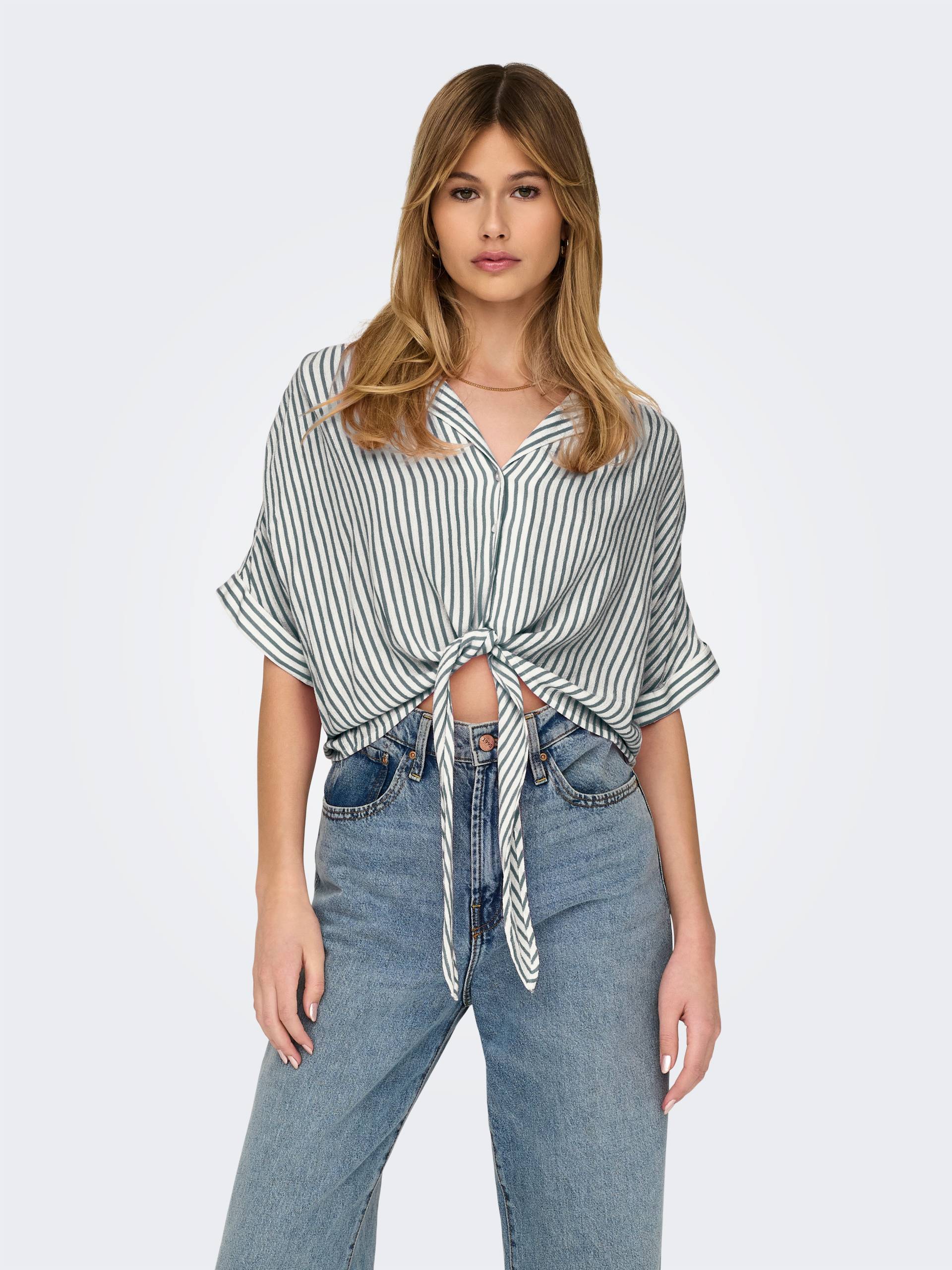ONLY Kurzarmbluse »ONLPAULA LIFE S/S TIE SHIRT WVN NOOS« von ONLY