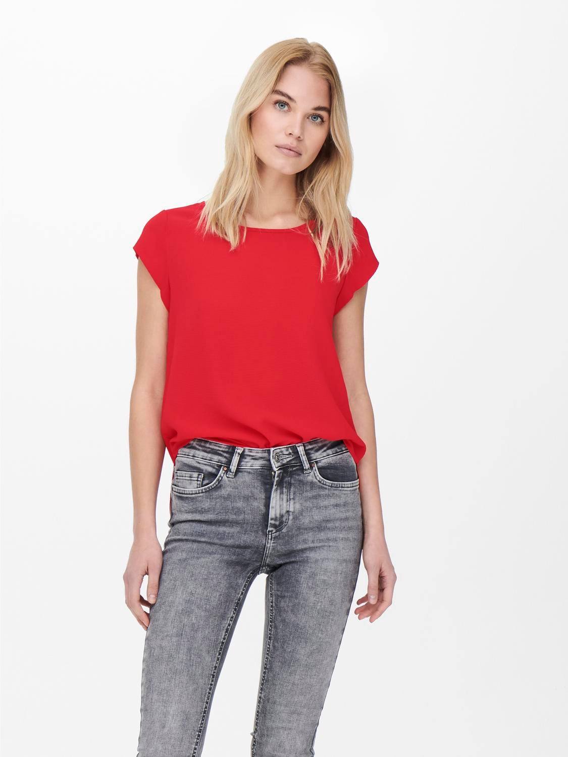 ONLY Kurzarmbluse »ONLVIC S/S SOLID TOP NOOS PTM« von ONLY