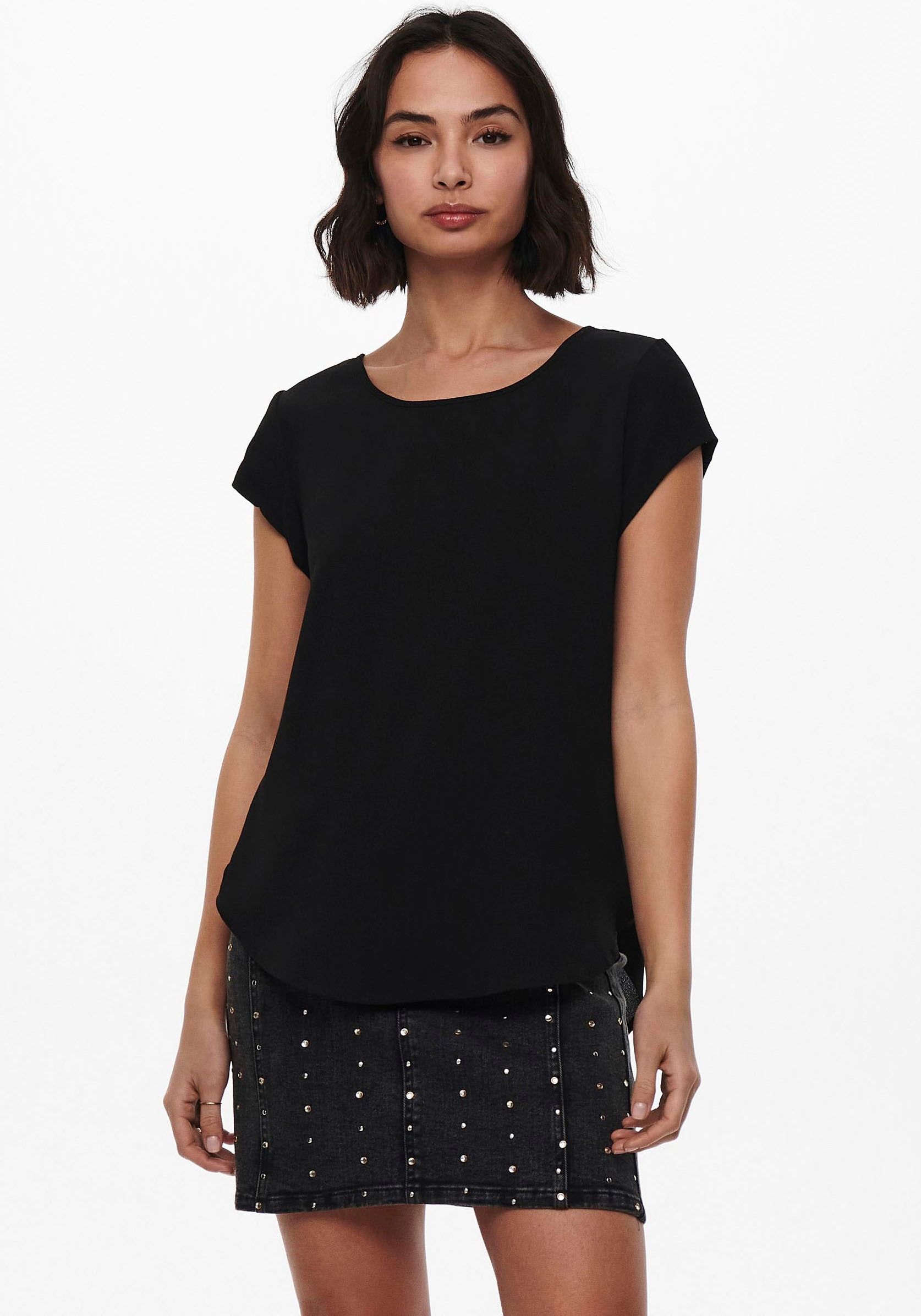 ONLY Kurzarmbluse »ONLVIC S/S SOLID TOP NOOS PTM« von ONLY