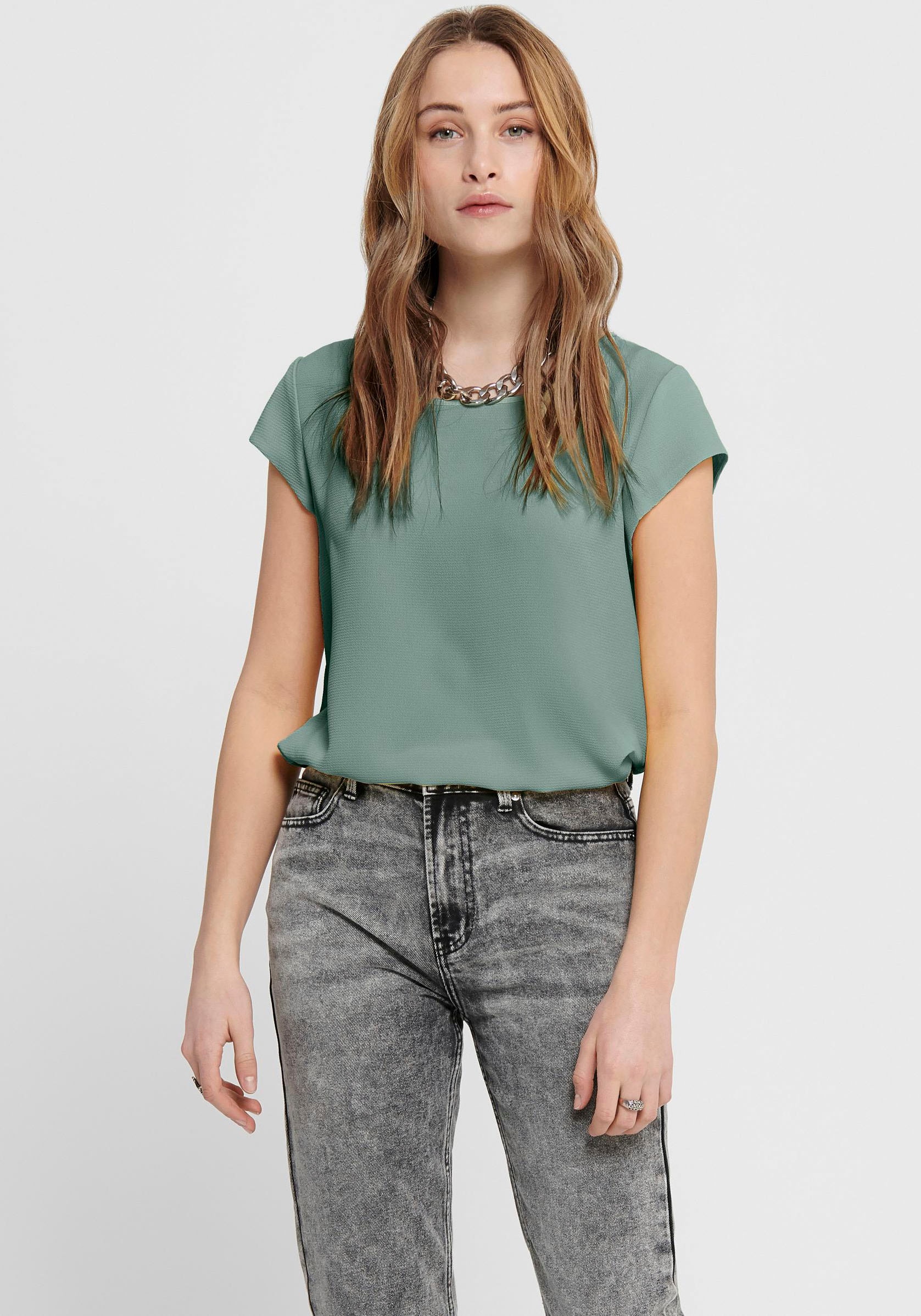 ONLY Kurzarmbluse »ONLVIC S/S SOLID TOP NOOS PTM« von ONLY