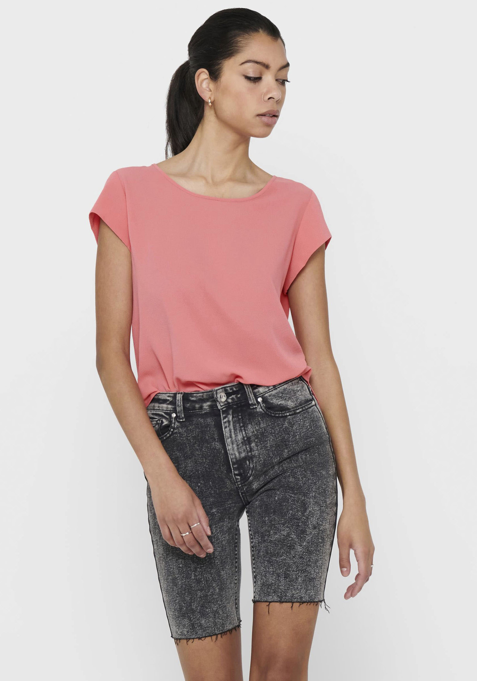 ONLY Kurzarmbluse »ONLVIC S/S SOLID TOP NOOS PTM« von ONLY