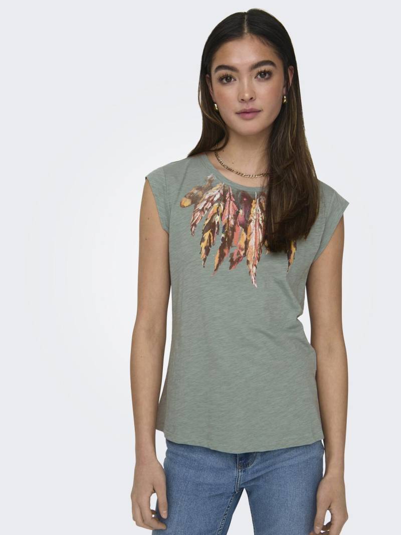 ONLY Kurzarmshirt »FEEL/FEATHERS TOP BOX CS JRS« von ONLY