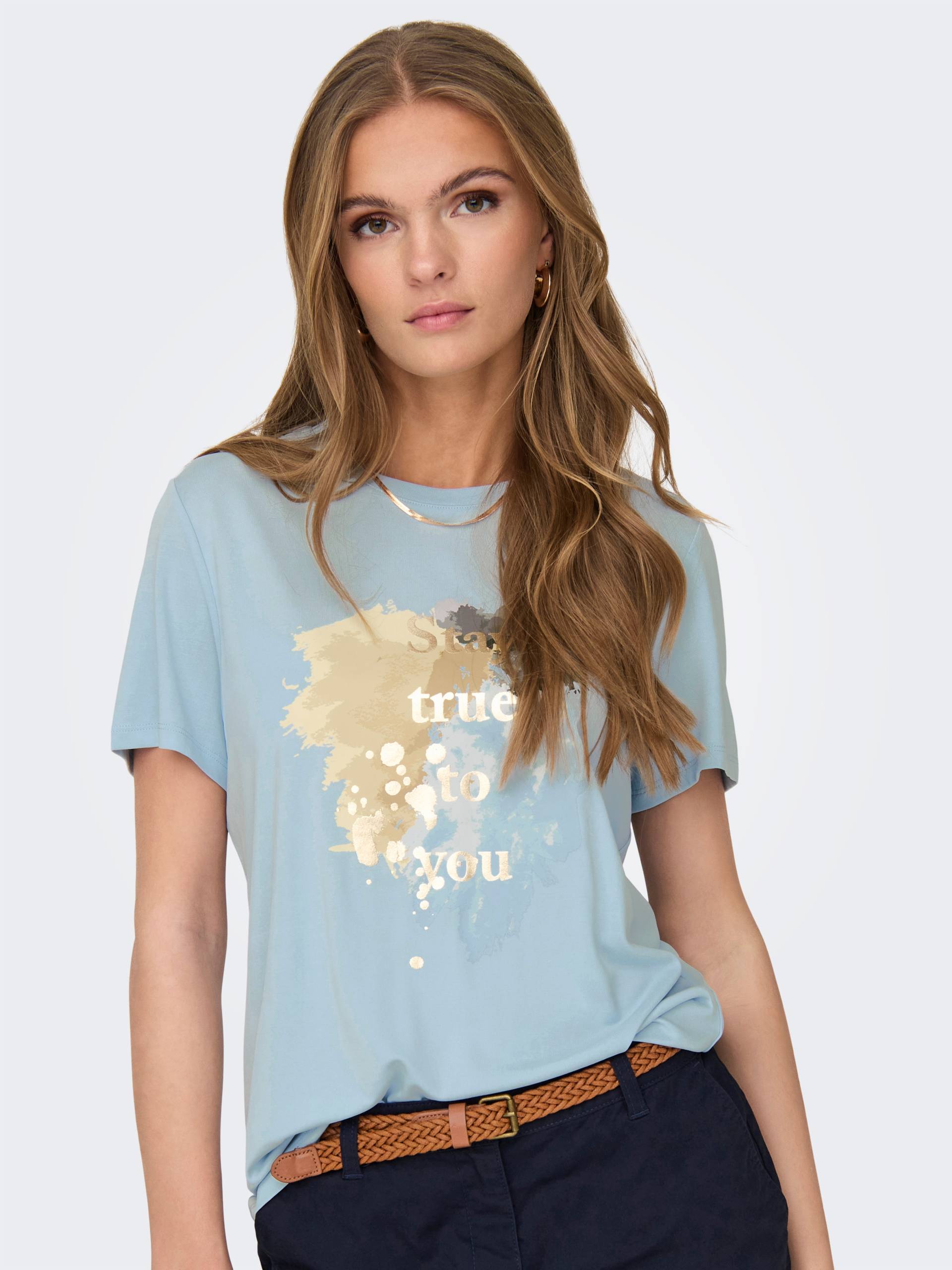 ONLY Kurzarmshirt »ONLFREE LIFE REG S/S LEAF TOP BOX JRS« von ONLY
