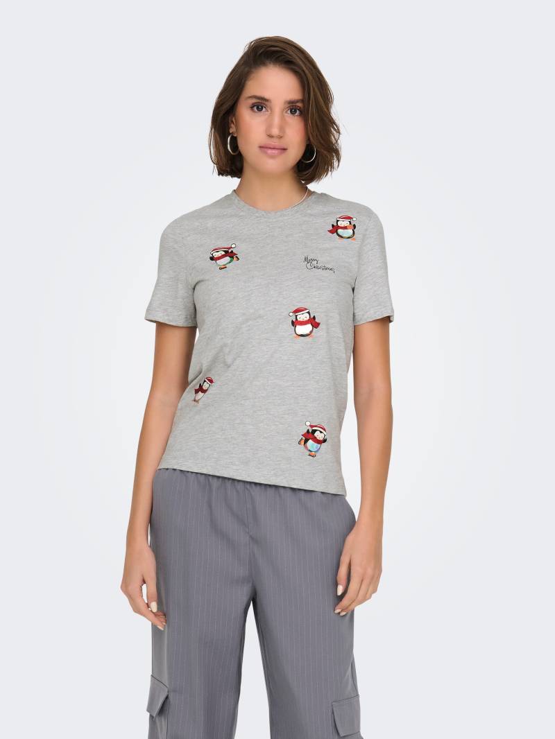 ONLY Kurzarmshirt »ONLKITA LIFE REG S/S TOP BOX XMAS JRS« von ONLY