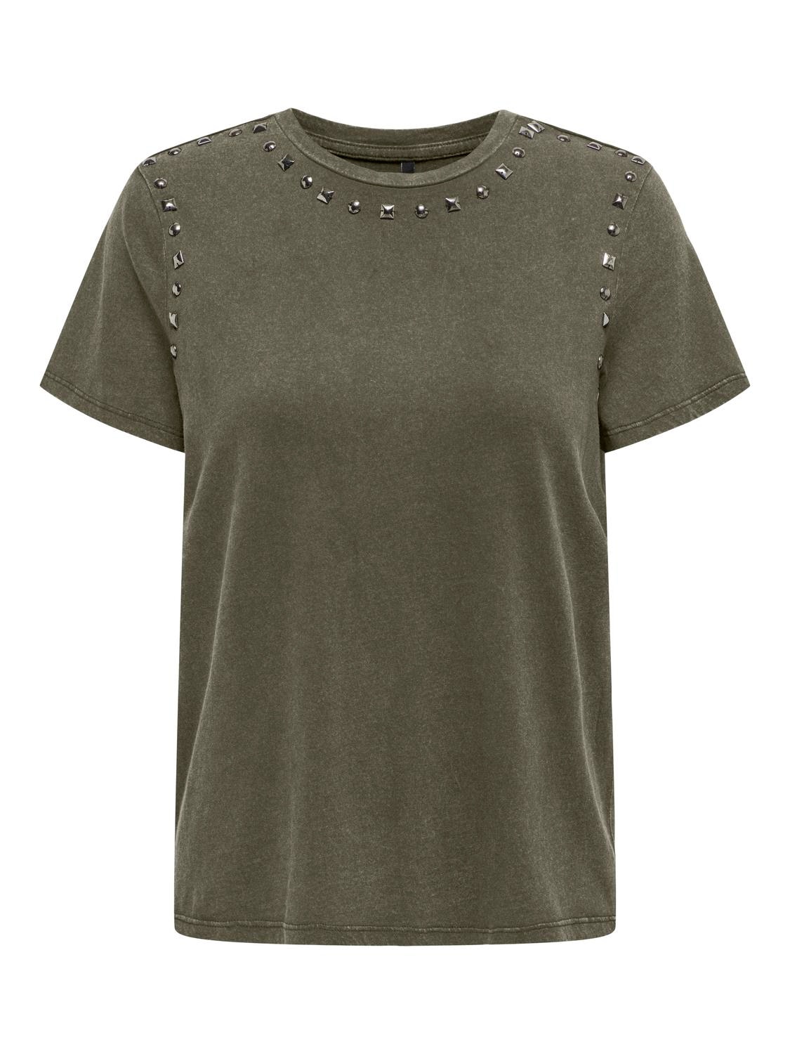 ONLY Kurzarmshirt »ONLLUCY S/S STUDS TOP BOX JRS« von ONLY