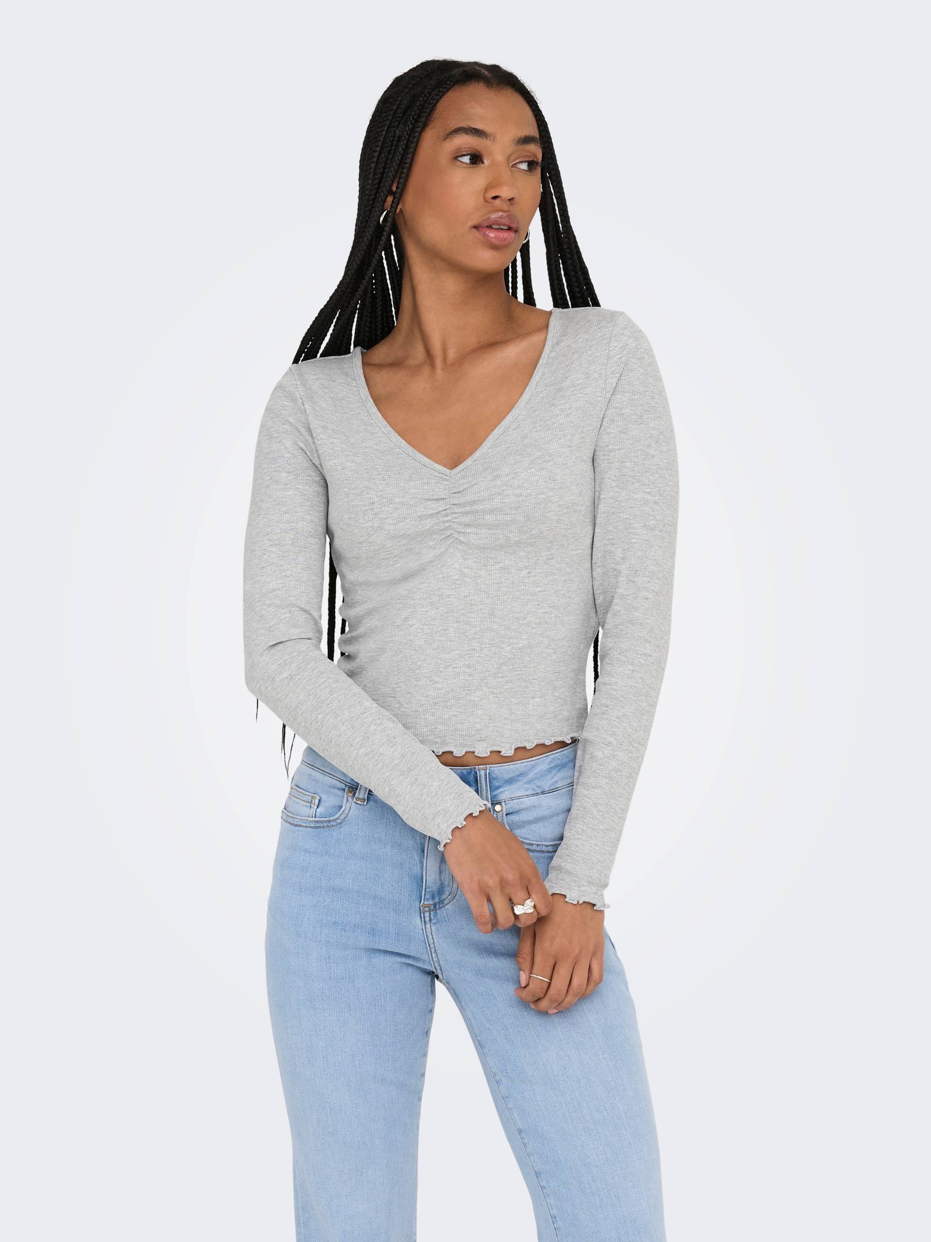 ONLY Langarmshirt »ONLBETTY L/S V-NECK TOP CC JRS« von ONLY