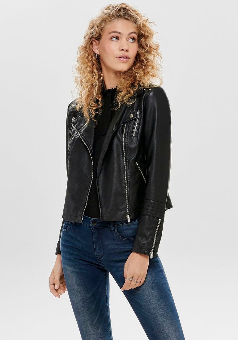 ONLY Lederimitatjacke »ONLGEMMA«, im Biker Style von ONLY