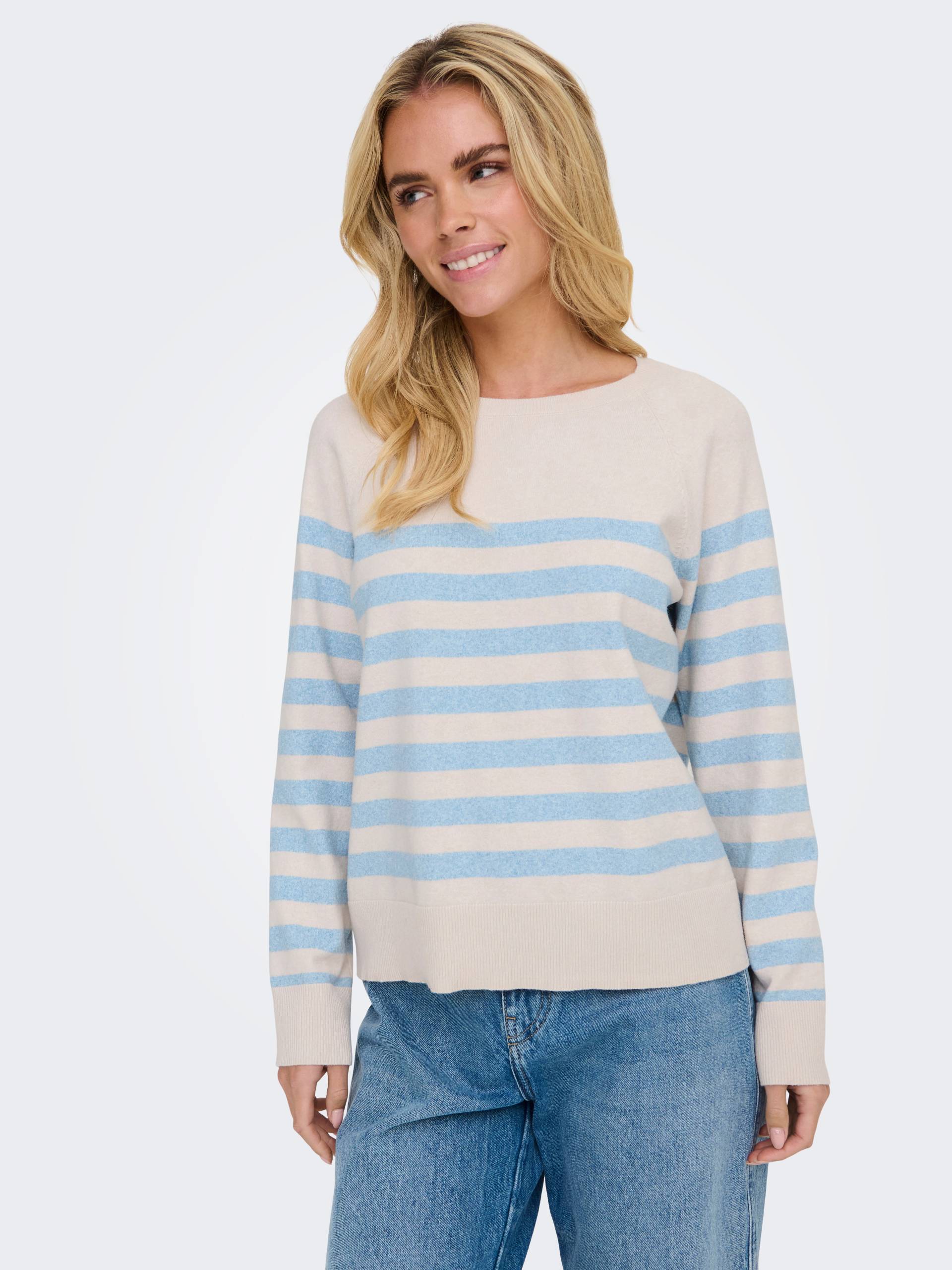 ONLY Rundhalspullover »ONLAMA LIFE LS RAGLAN O-NECK CC KNT« von ONLY
