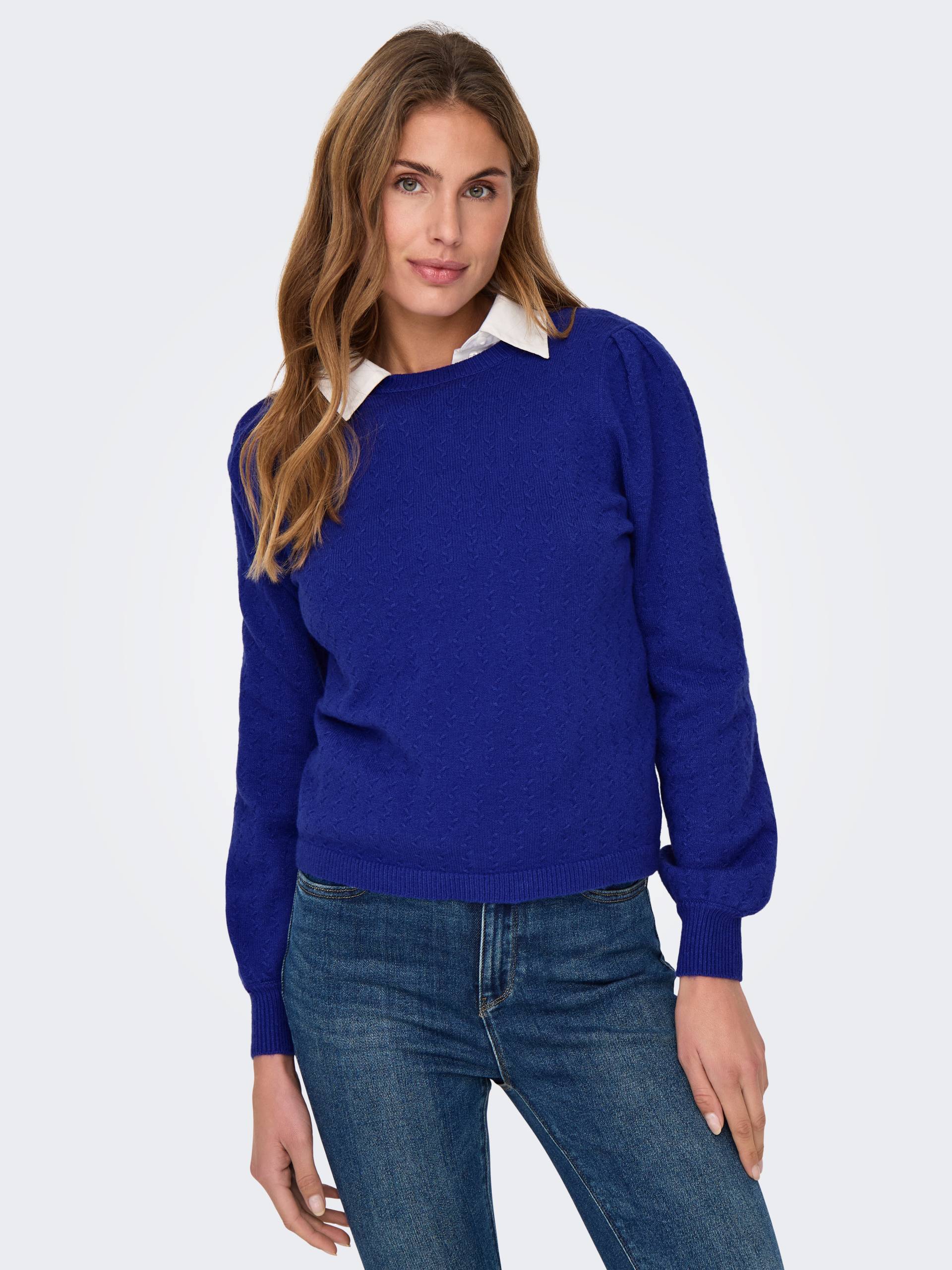 ONLY Rundhalspullover »ONLKATIA LS STRUCTURE PUFF O-NECK CC KNT« von ONLY