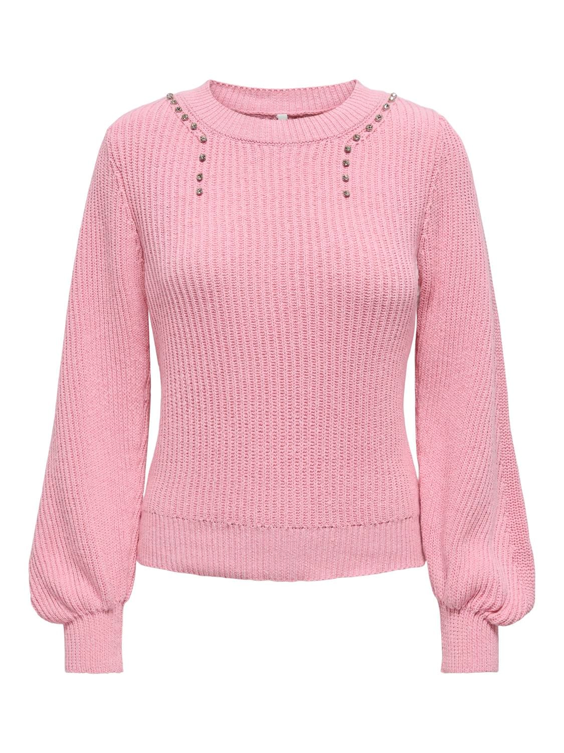 ONLY Rundhalspullover »ONLTAYLOR LIFE LS O-NECK BLING KNT« von ONLY