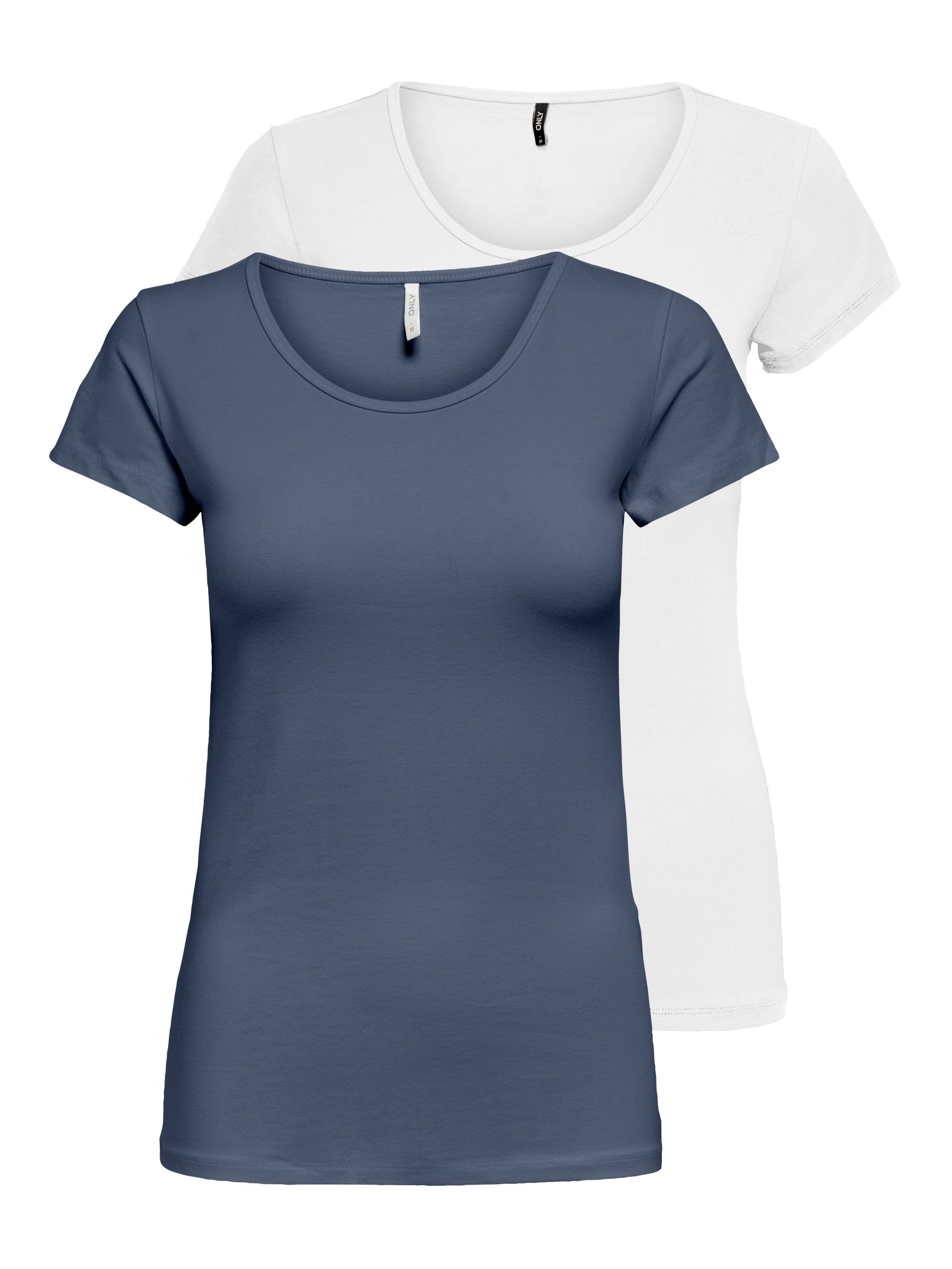 ONLY Rundhalsshirt »ONLLIVELOVE LIFE S/S O-NECK TOP«, (Packung, 2 tlg.) von ONLY