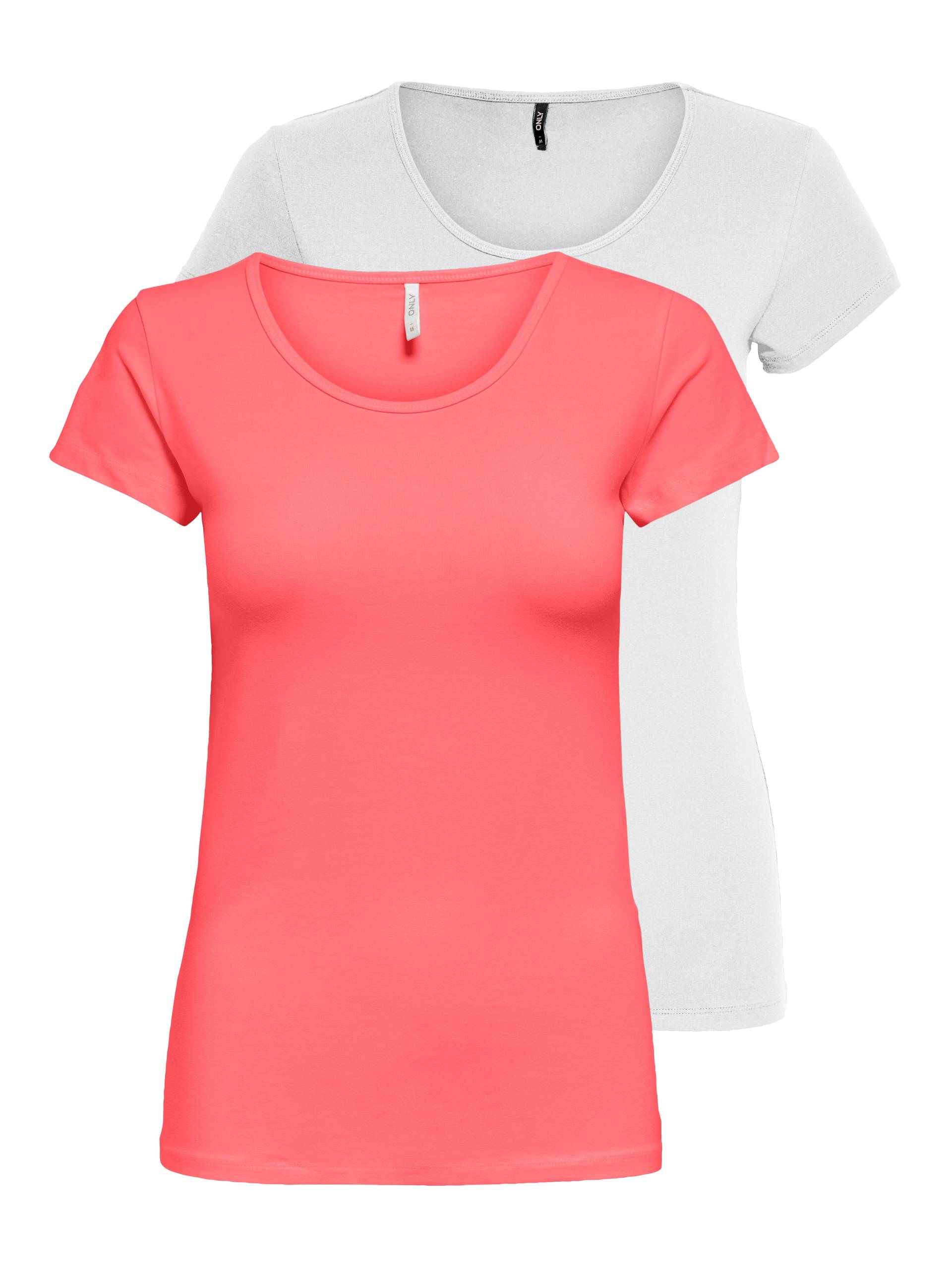 ONLY Rundhalsshirt »ONLLIVELOVE LIFE S/S O-NECK TOP«, (Packung, 2 tlg.) von ONLY