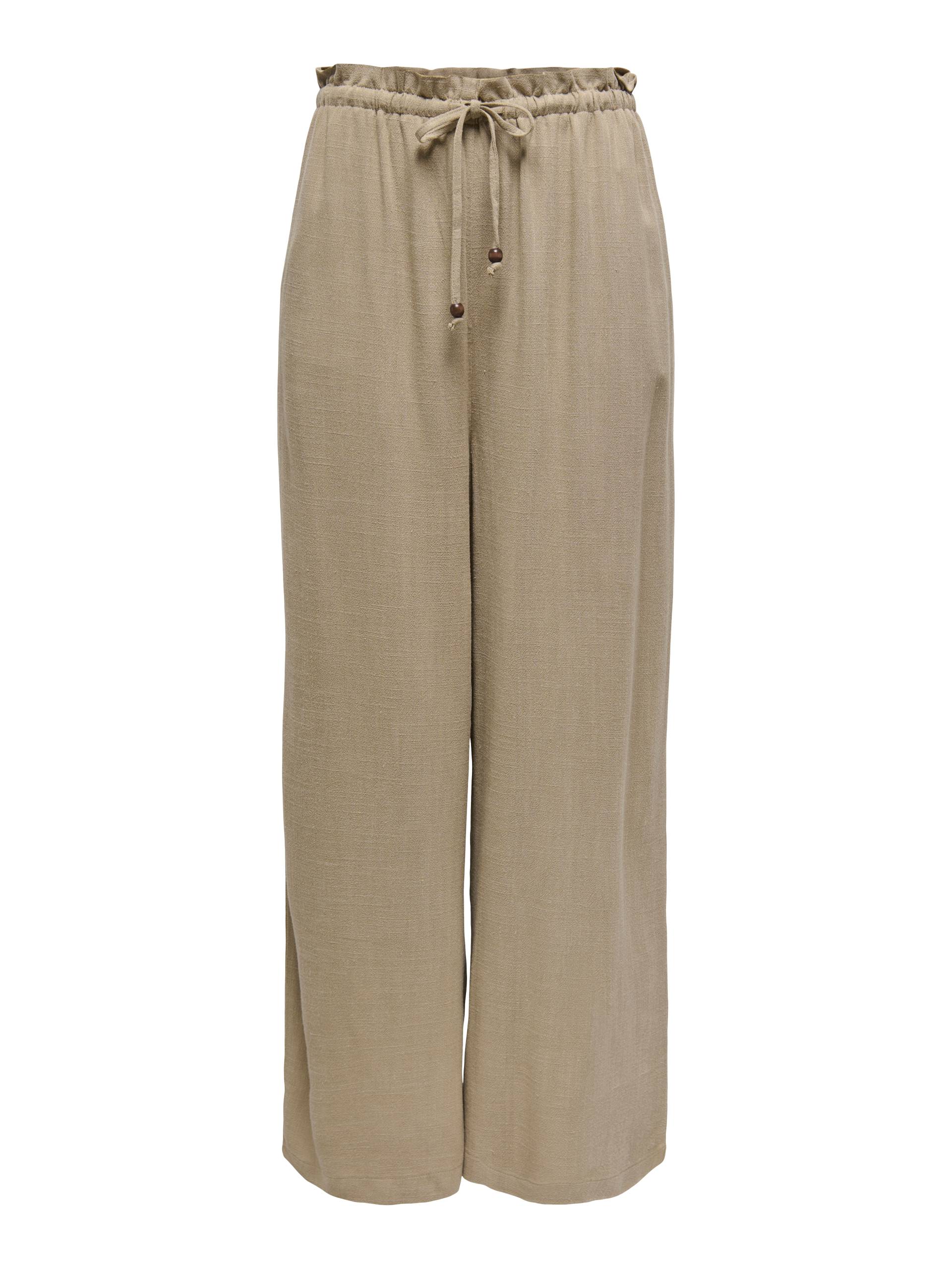 ONLY Schlupfhose »ONLSOLVI MW LINEN BL PB CULOTTE CC PNT«, mit Leinen von ONLY