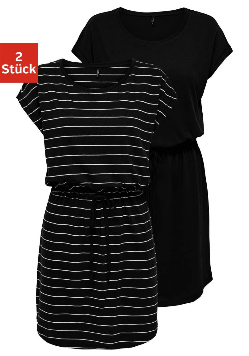 ONLY Shirtkleid »ONLMAY LIFE S/S DRESS 2 PACK CS JRS«, (2er-Pack), flexibel taillierbar für individuelle Passform von ONLY