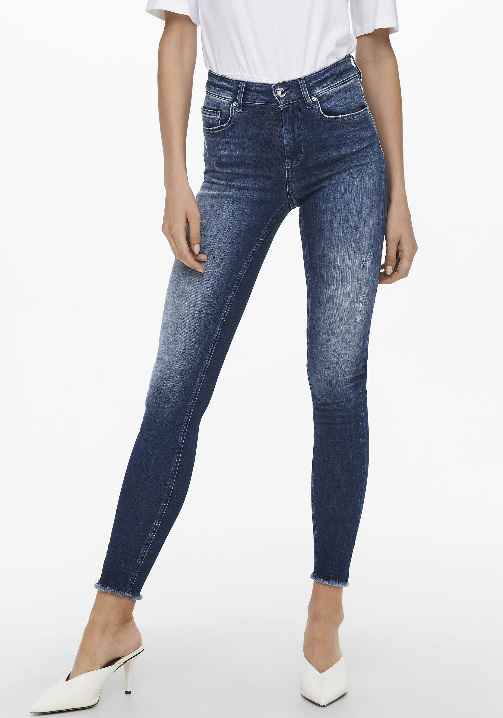 ONLY Skinny-fit-Jeans »ONLBLUSH LIFE MID SK ANK RAW« ONLY Skinny-fit-Jeans »ONLBLUSH LIFE MID SK ANK RAW« von ONLY