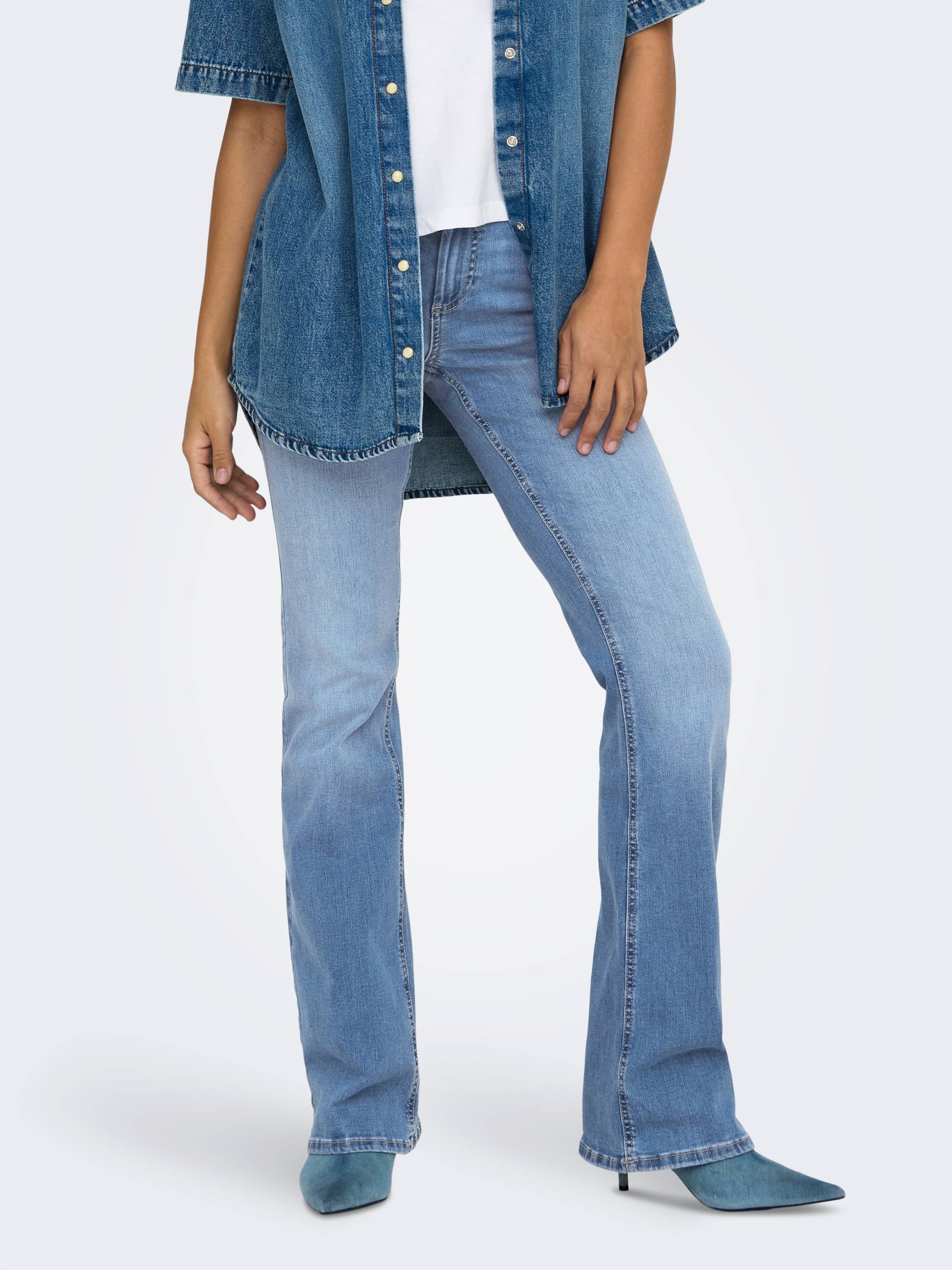 ONLY Skinny-fit-Jeans »ONLBLUSH MW BACK POCK FLA TAI222 DNMNOOS« von ONLY