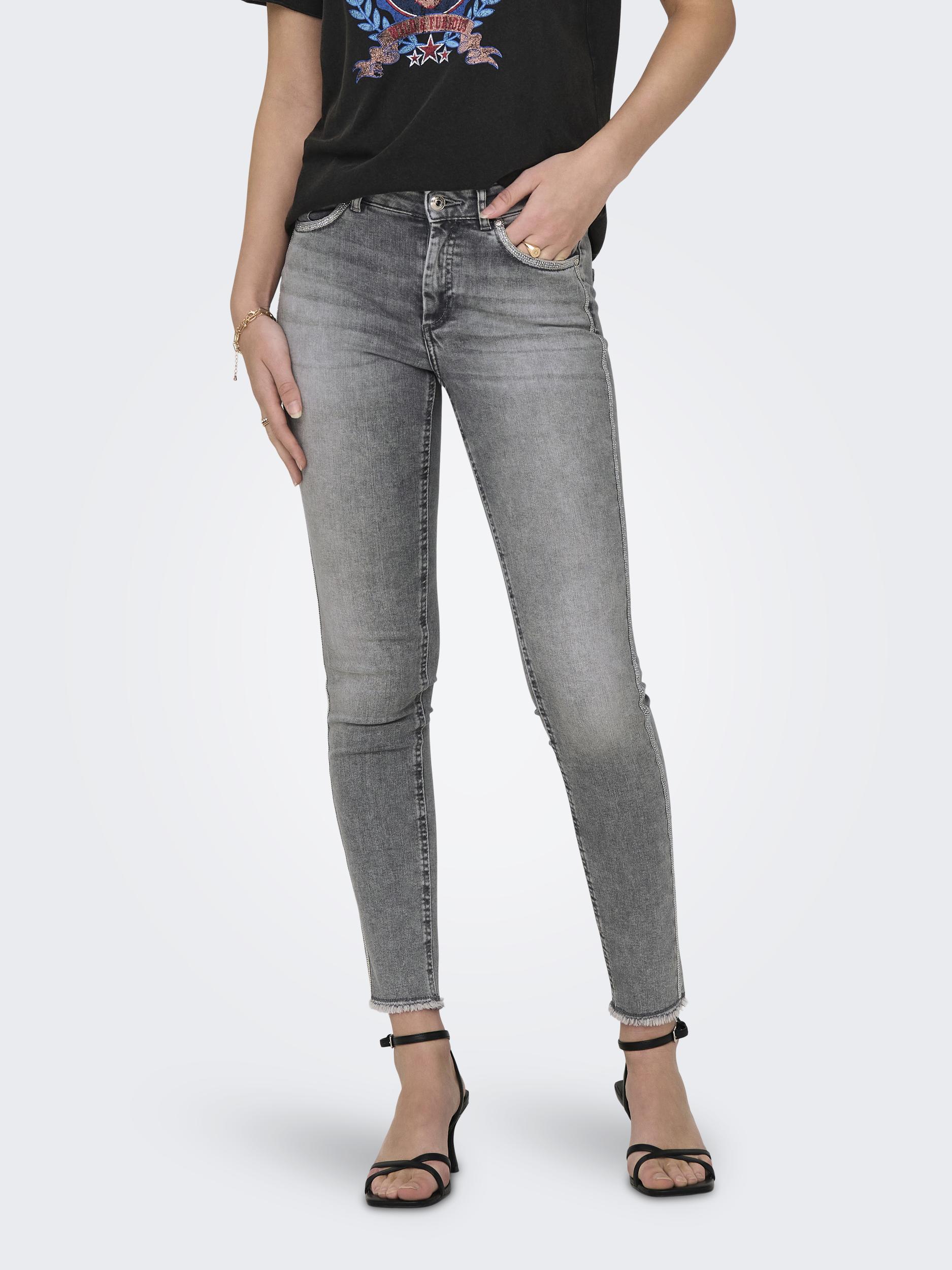 ONLY Skinny-fit-Jeans »ONLBLUSH MW SKINNY DECO ANK RW REA0918« von ONLY
