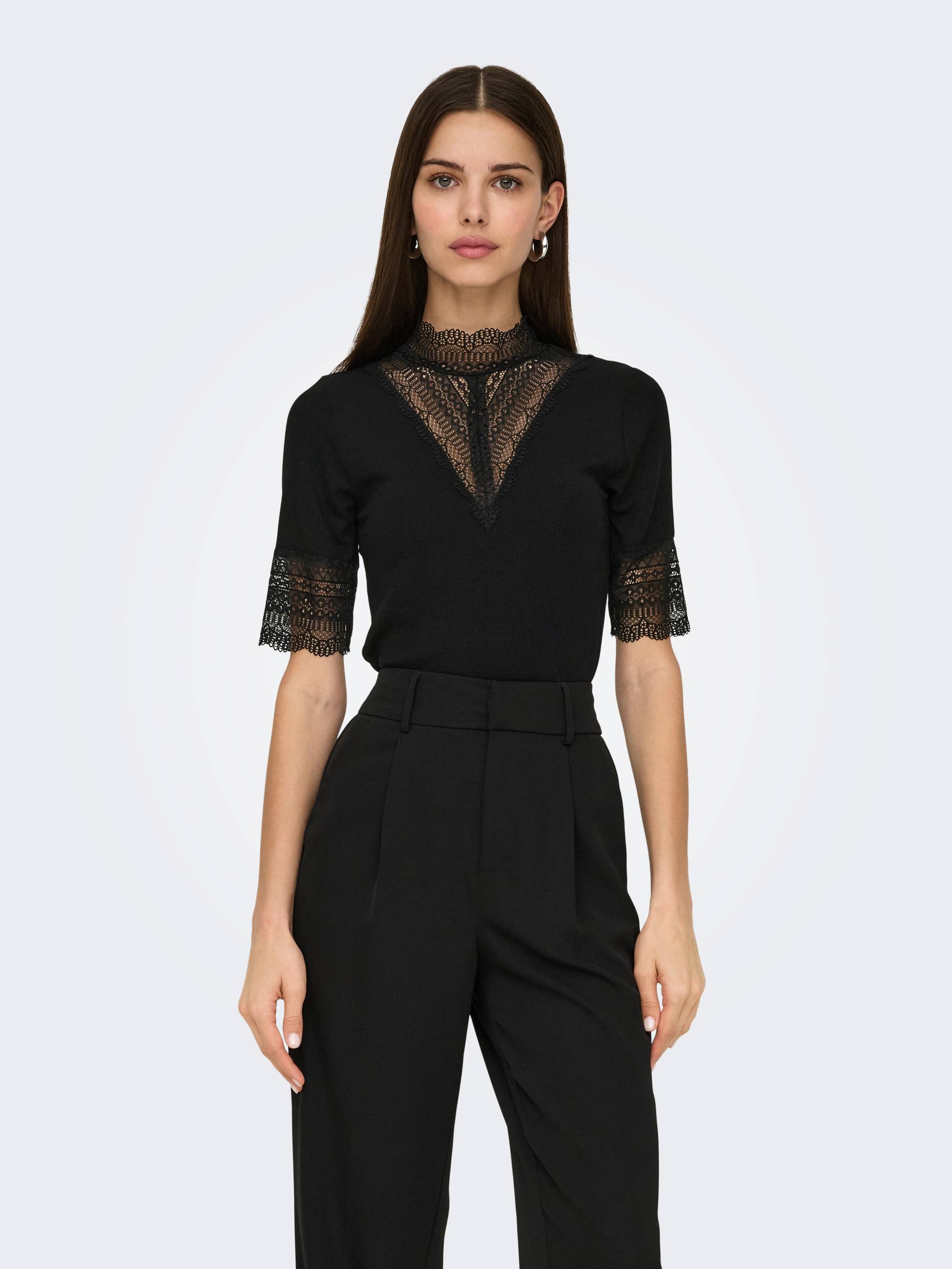 ONLY Spitzenshirt »ONLTILDE HIGHNECK S/S TOP JRS NOOS« ONLY Spitzenshirt »ONLTILDE HIGHNECK S/S TOP JRS NOOS« von ONLY