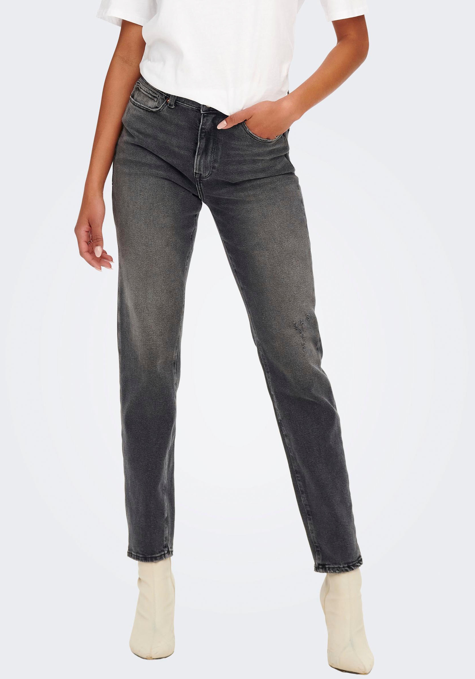 ONLY Straight-Jeans »ONLEMILY STRETCH HW ST ANK CRO614« von ONLY
