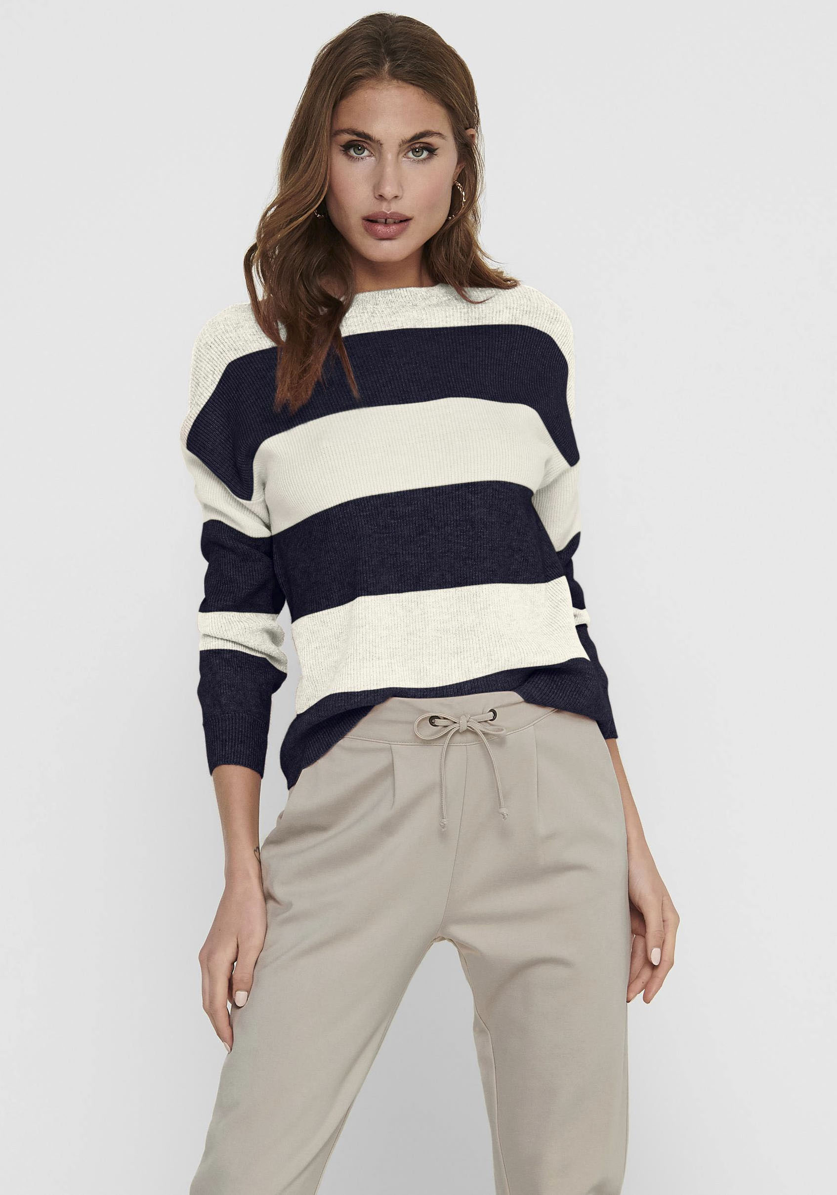 ONLY Strickpullover »ONLATIA L/S STRIPE PULLOVER KNT NOOS« ONLY Strickpullover »ONLATIA L/S STRIPE PULLOVER KNT NOOS« von ONLY