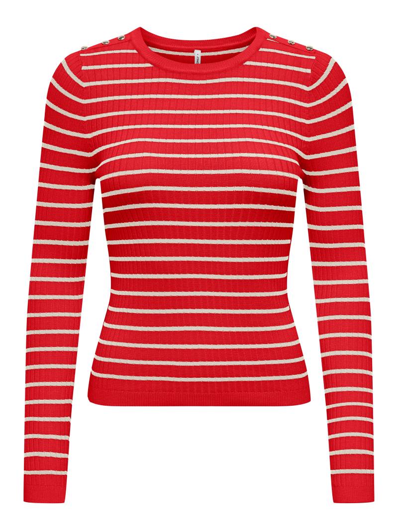 ONLY Strickpullover »ONLMILA LS STRIPE BUTTON O-NECK CC KNT« von ONLY