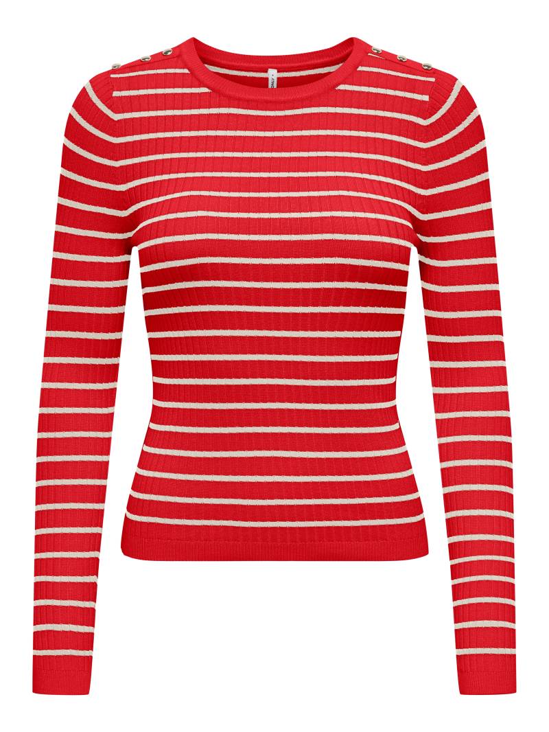 ONLY Strickpullover »ONLMILA LS STRIPE BUTTON O-NECK CC KNT« von ONLY