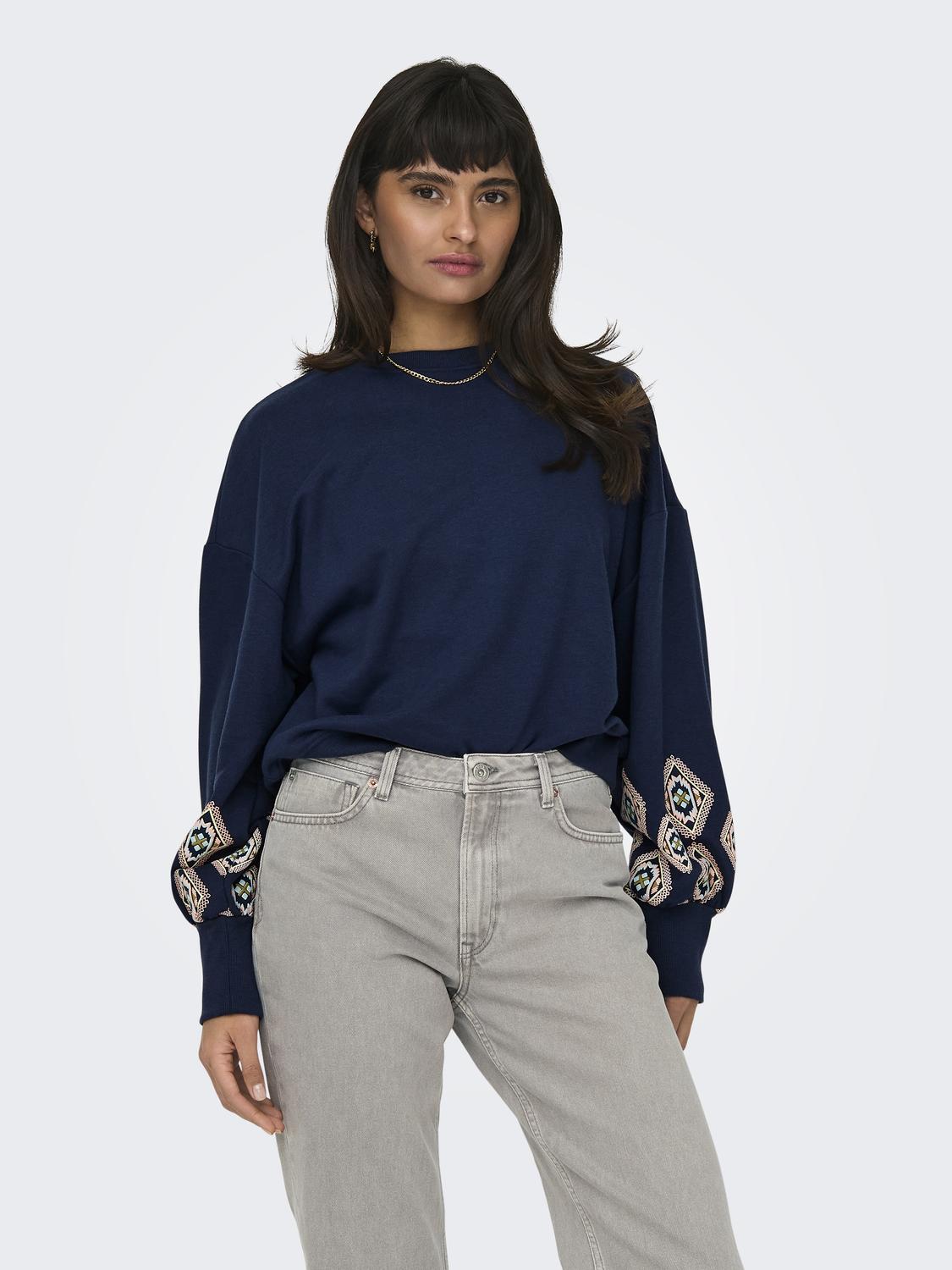 ONLY Sweatshirt »ONLBROOKE L/S O-NECK FLOWER SWT« von ONLY