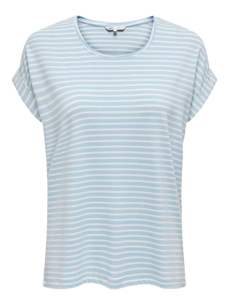 ONLY T-Shirt »ONLMOSTER STRIPE S/S O-NECK TOP JRS NOOS«, mit Aufschlag am Arm von ONLY