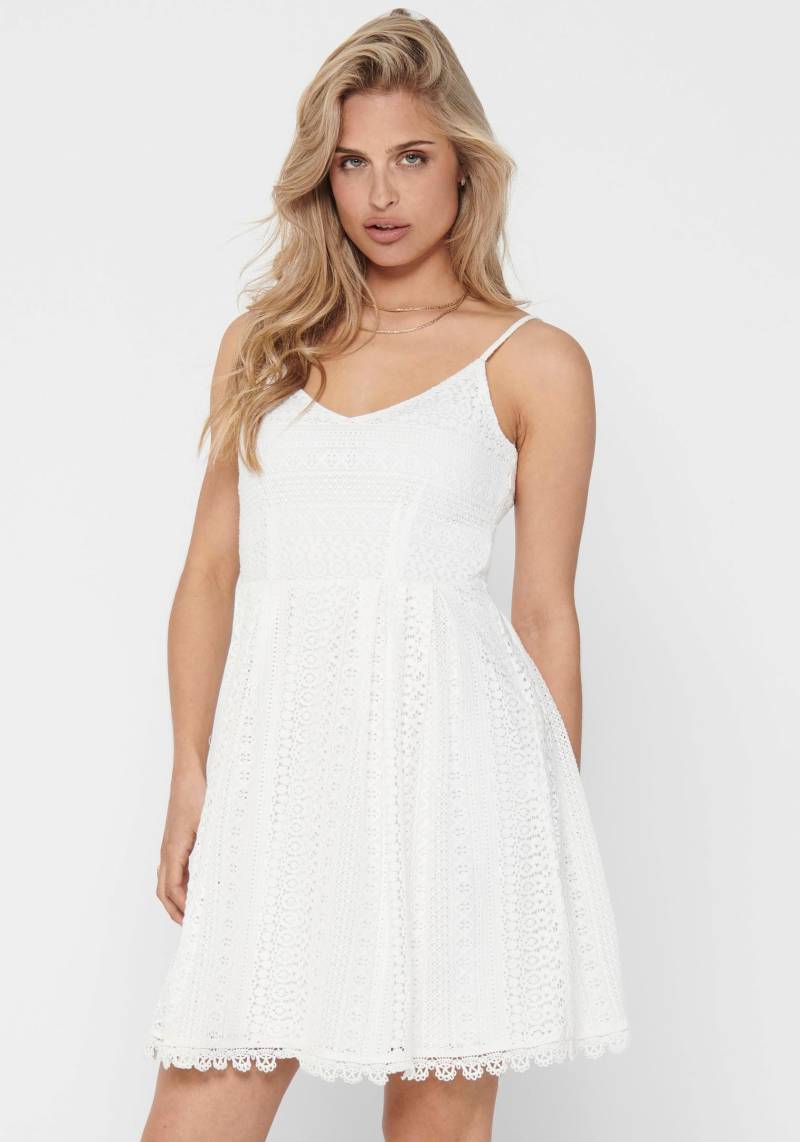 ONLY Trägerkleid »ONLHELENA LACE S/L SHORT DRESS WVN«, mit Spitzen-Detail von ONLY