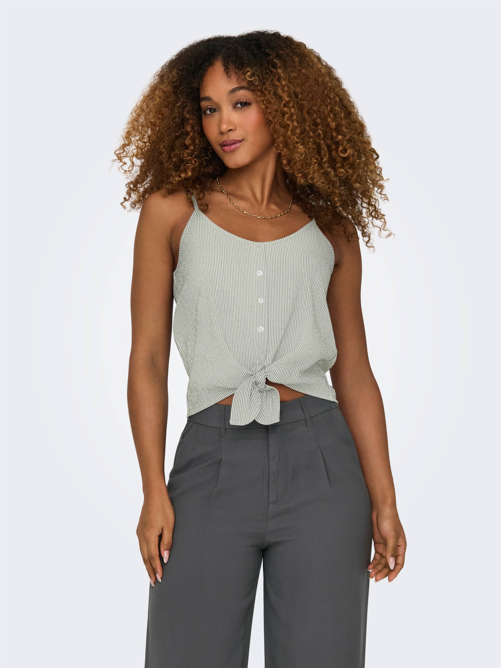 ONLY Trägertop »ONLLECEY SL KNOT SINGLET NOOS WVN«, mit geknotetem Detail von ONLY