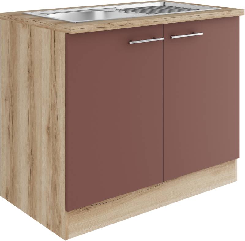 OPTIFIT Spülenschrank »Bella«, Breite 100 cm, mit Edelstahl-Einbauspüle von OPTIFIT